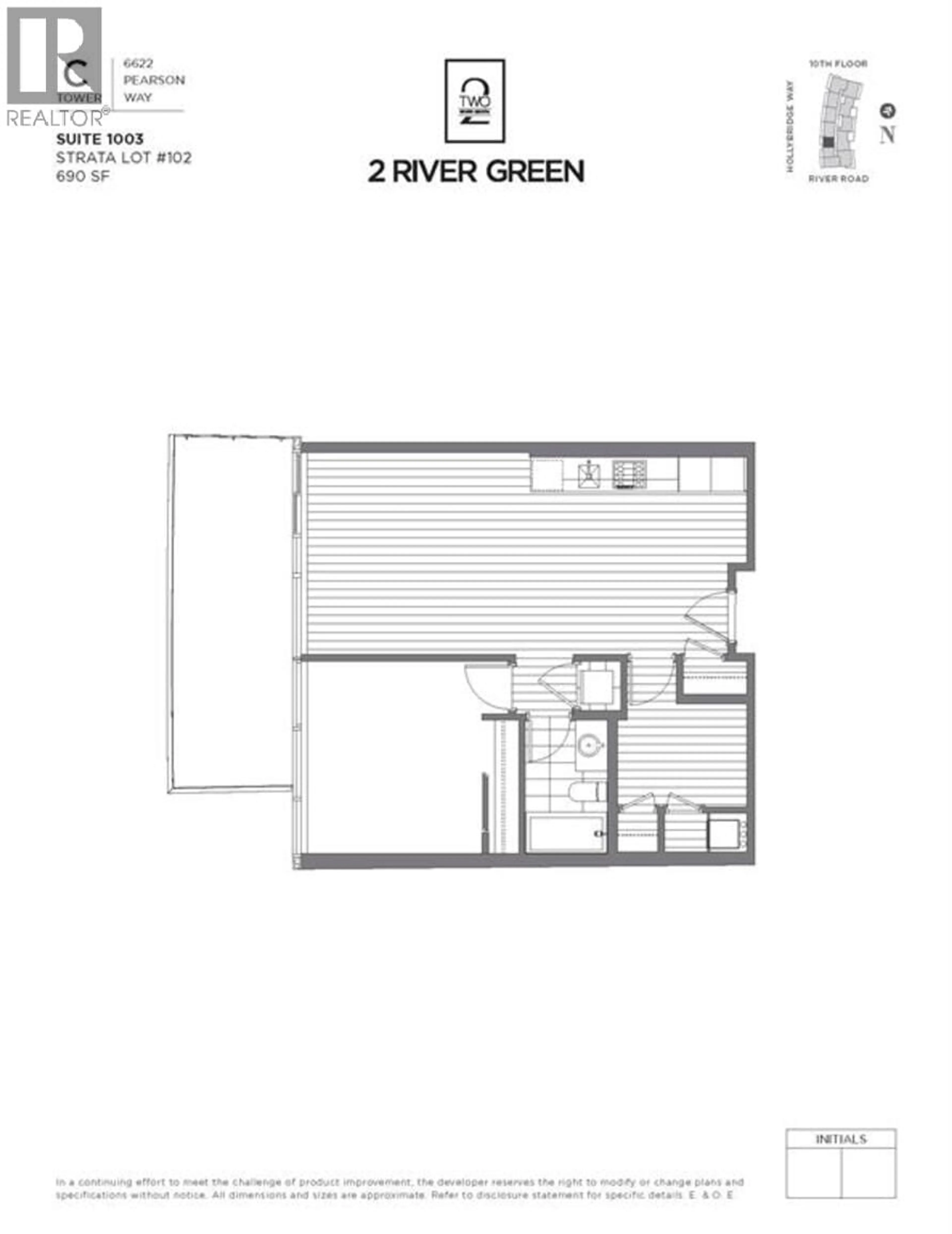Floor plan for 1003 - 6622 PEARSON WAY, Richmond British Columbia V7C0E4