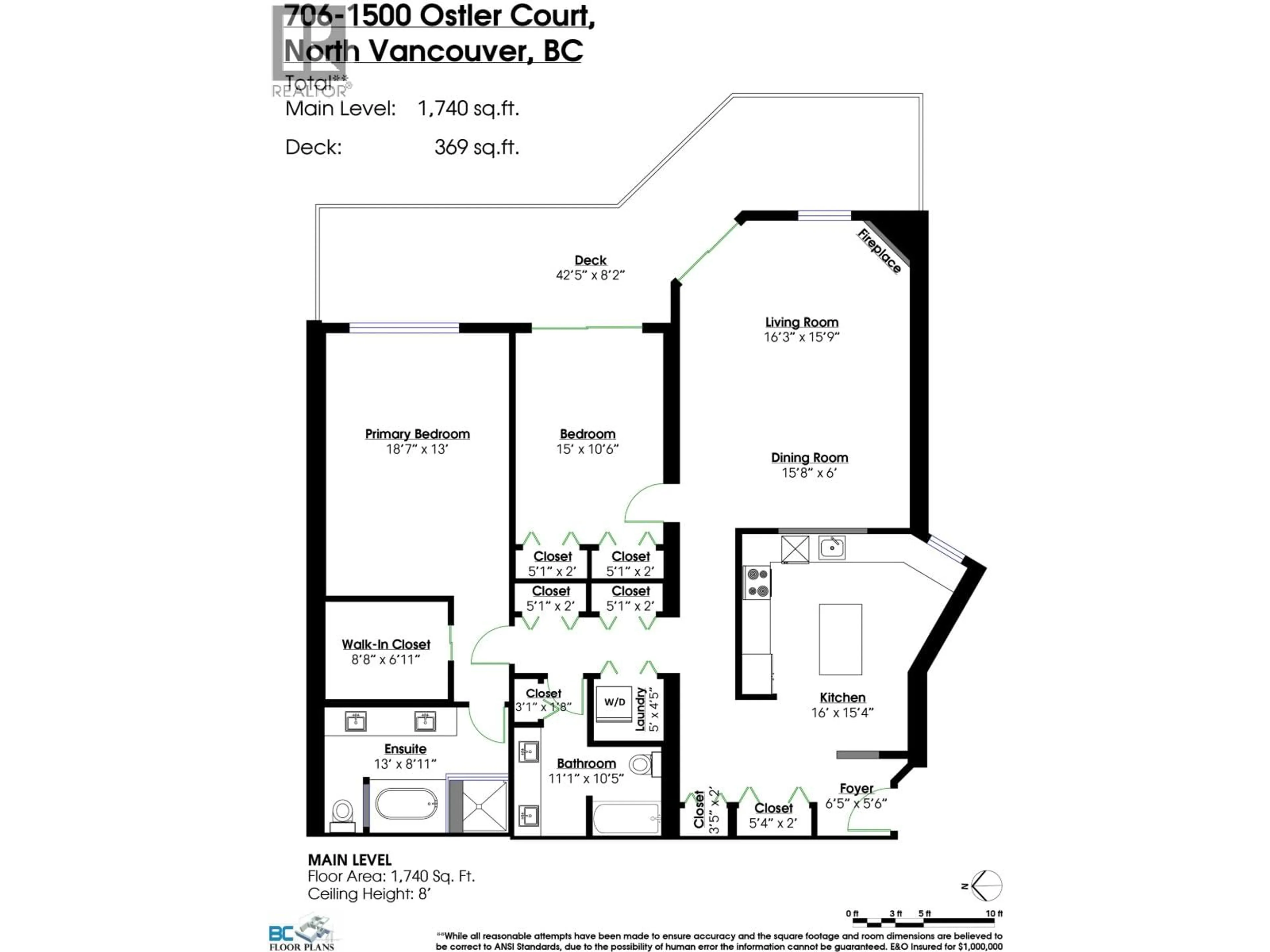 Floor plan for 706 - 1500 OSTLER COURT, North Vancouver British Columbia V7G2S2