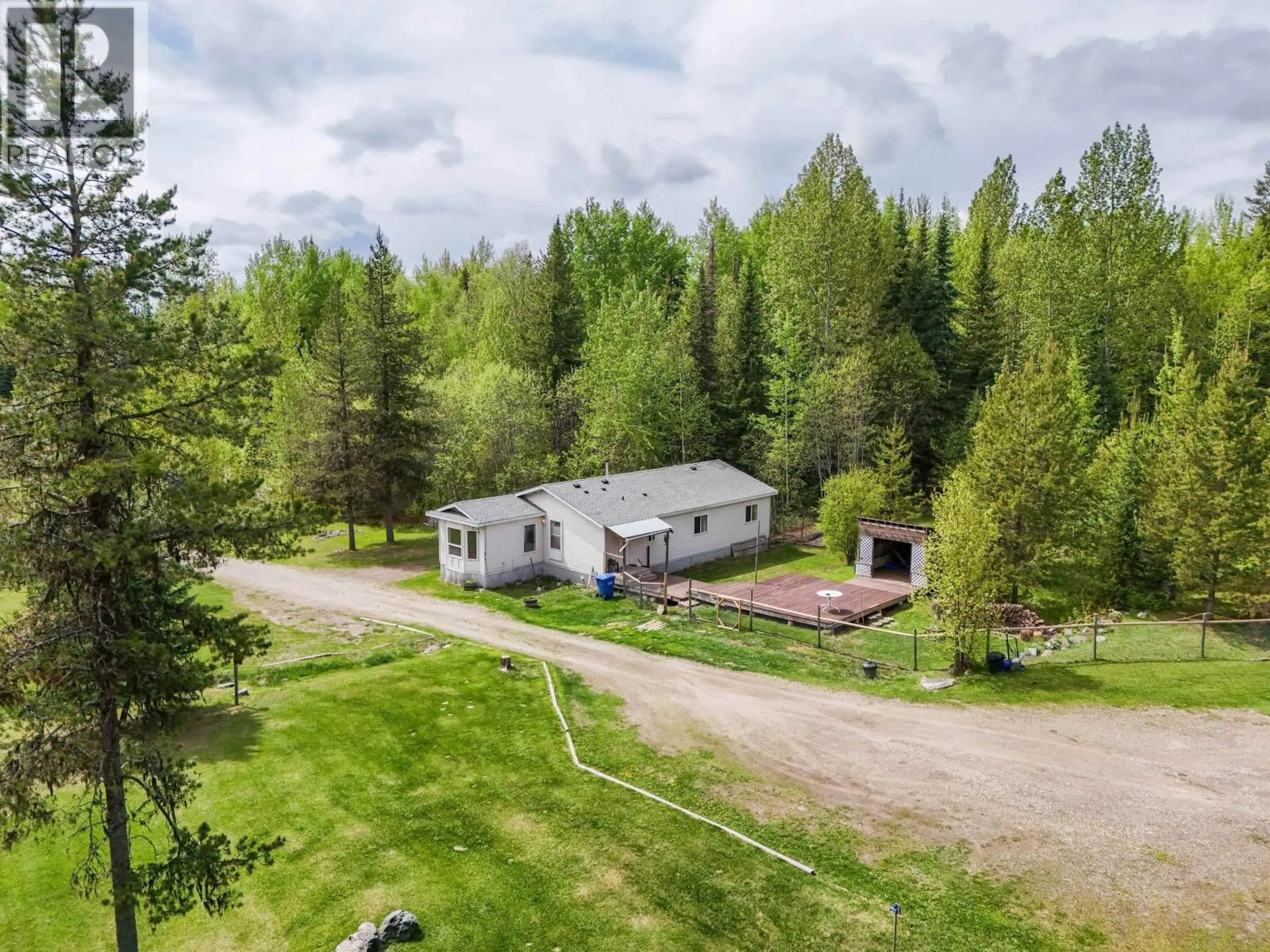 A pic from outside/outdoor area/front of a property/back of a property/a pic from drone, mountain view for 3641 BLUERIDGE ROAD, Quesnel British Columbia V2J6J4