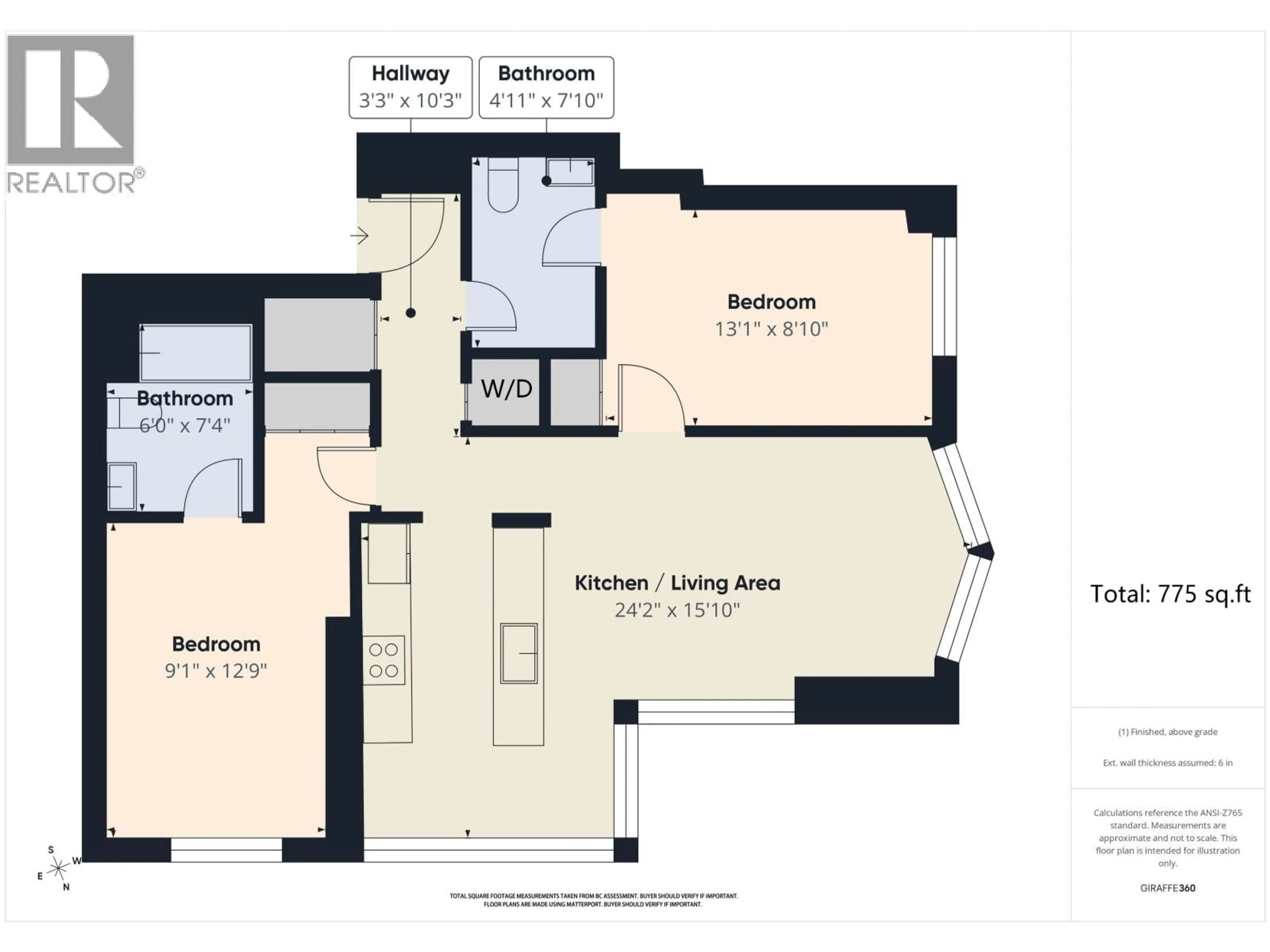 Floor plan for 708 - 1188 HOWE STREET, Vancouver British Columbia V6Z2S8