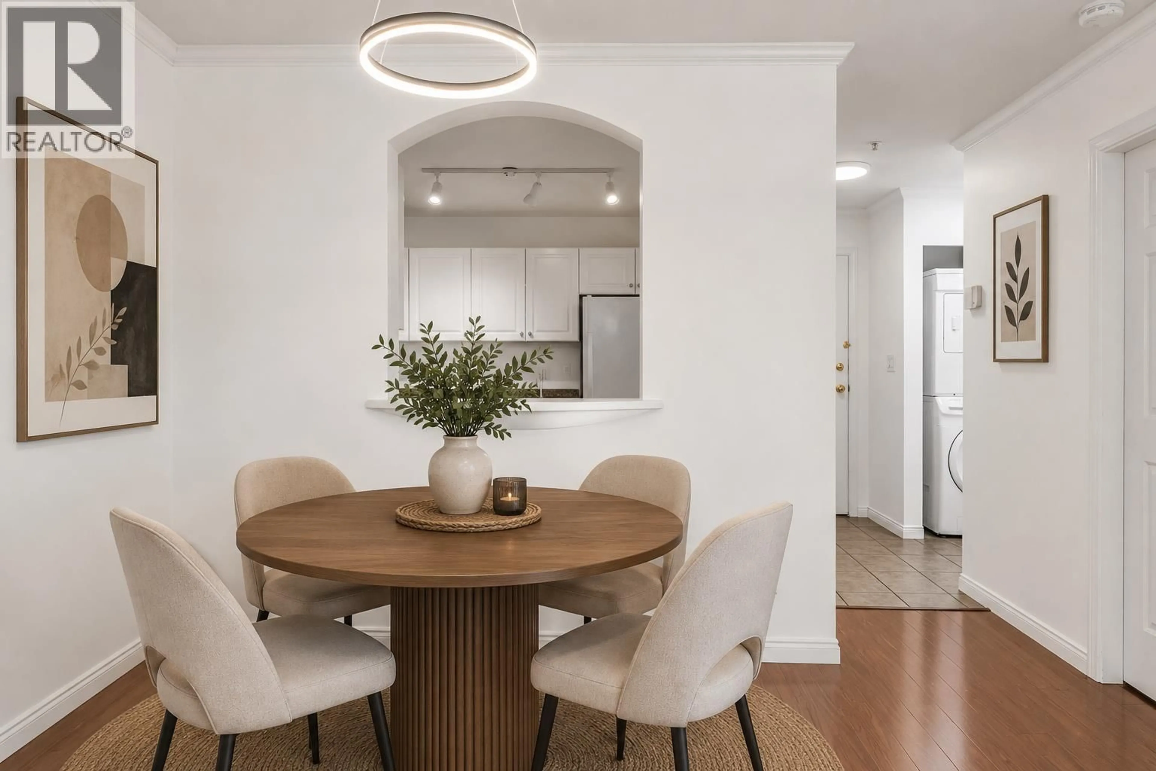 Dining room, wood/laminate floor for 206 - 3638 RAE AVENUE, Vancouver British Columbia V5R2P5