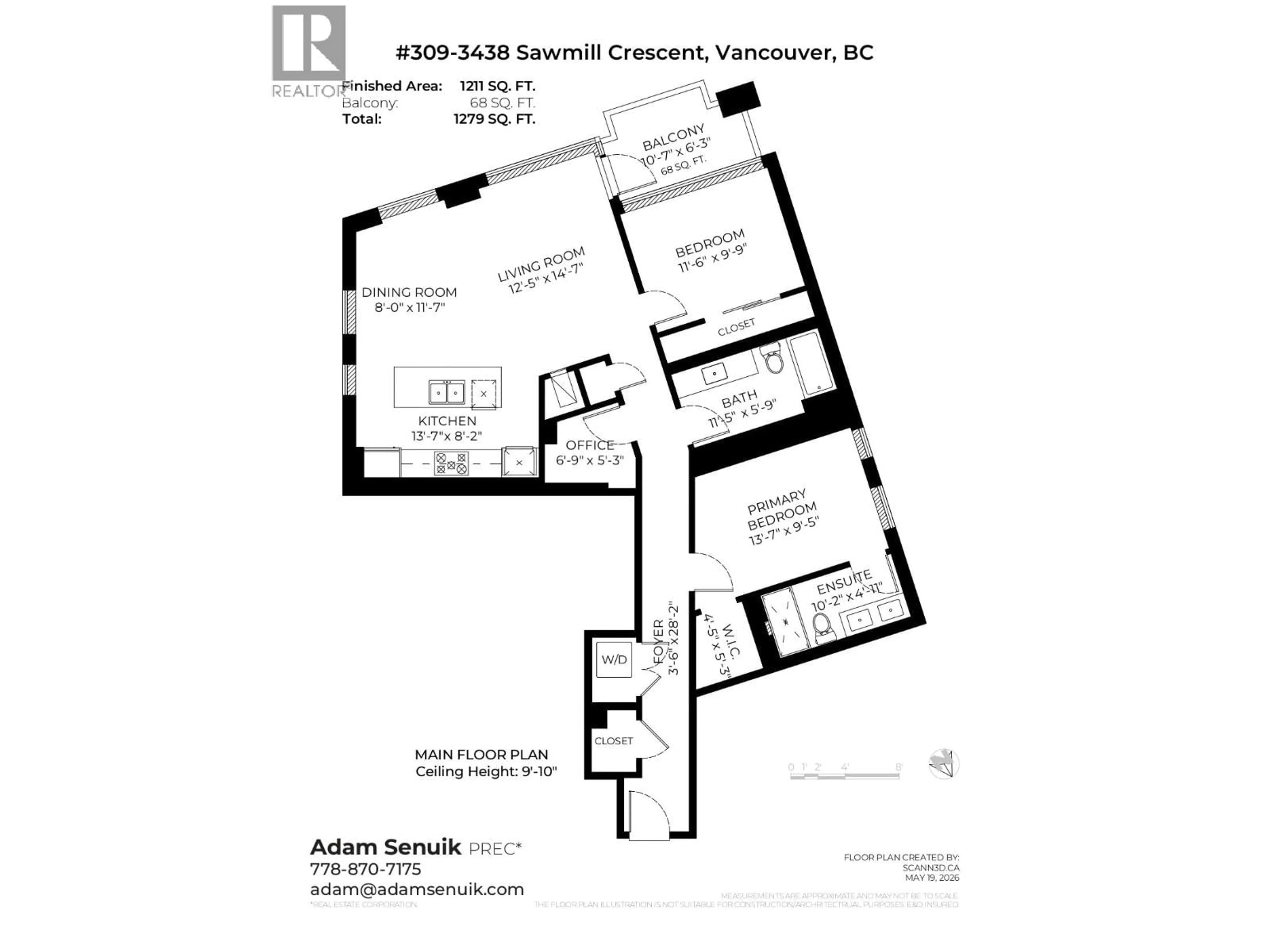Floor plan for 309 - 3438 SAWMILL CRESCENT, Vancouver British Columbia V5S0E3
