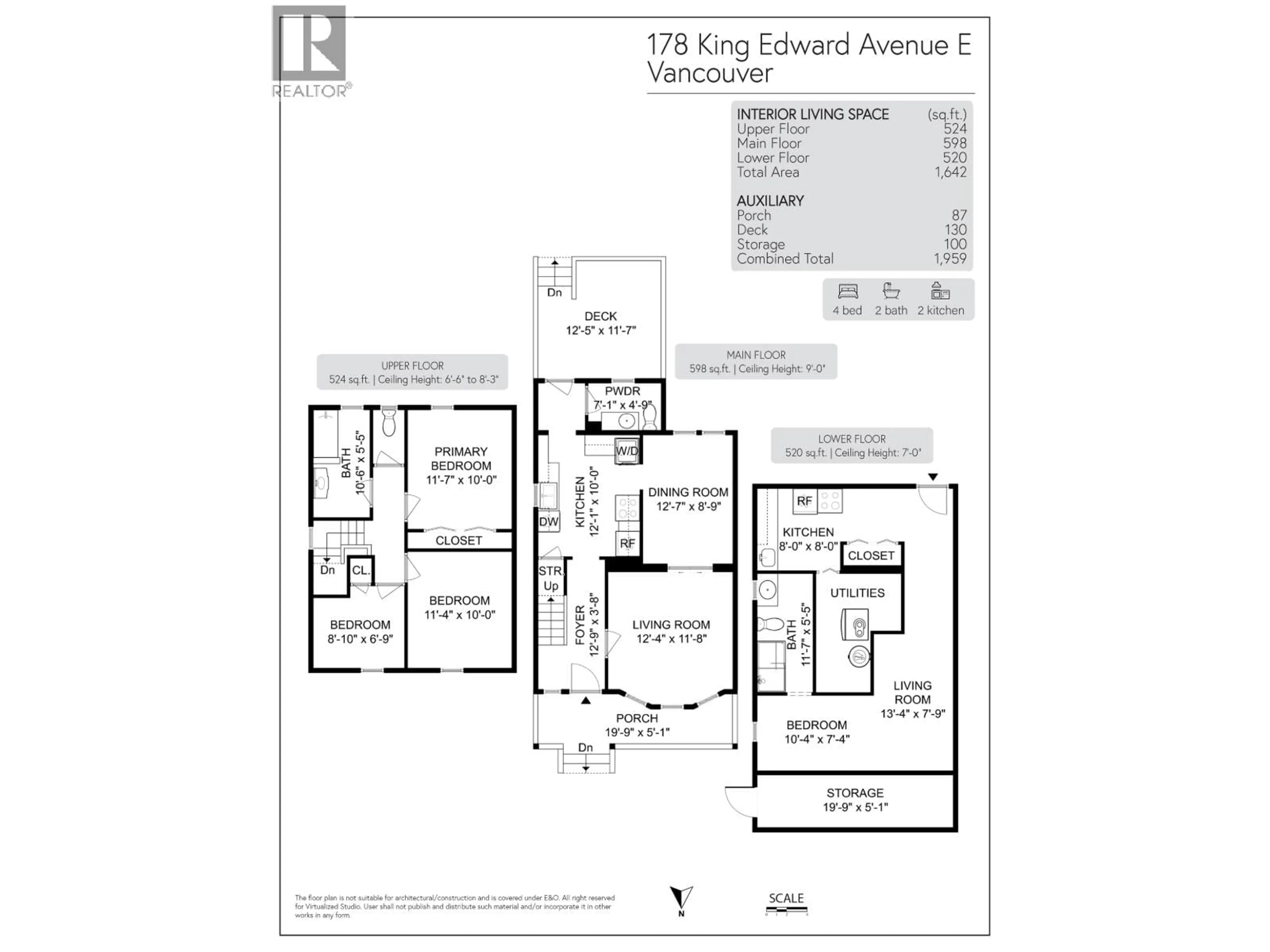 Floor plan for 178 KING EDWARD AVENUE, Vancouver British Columbia V5V2C1