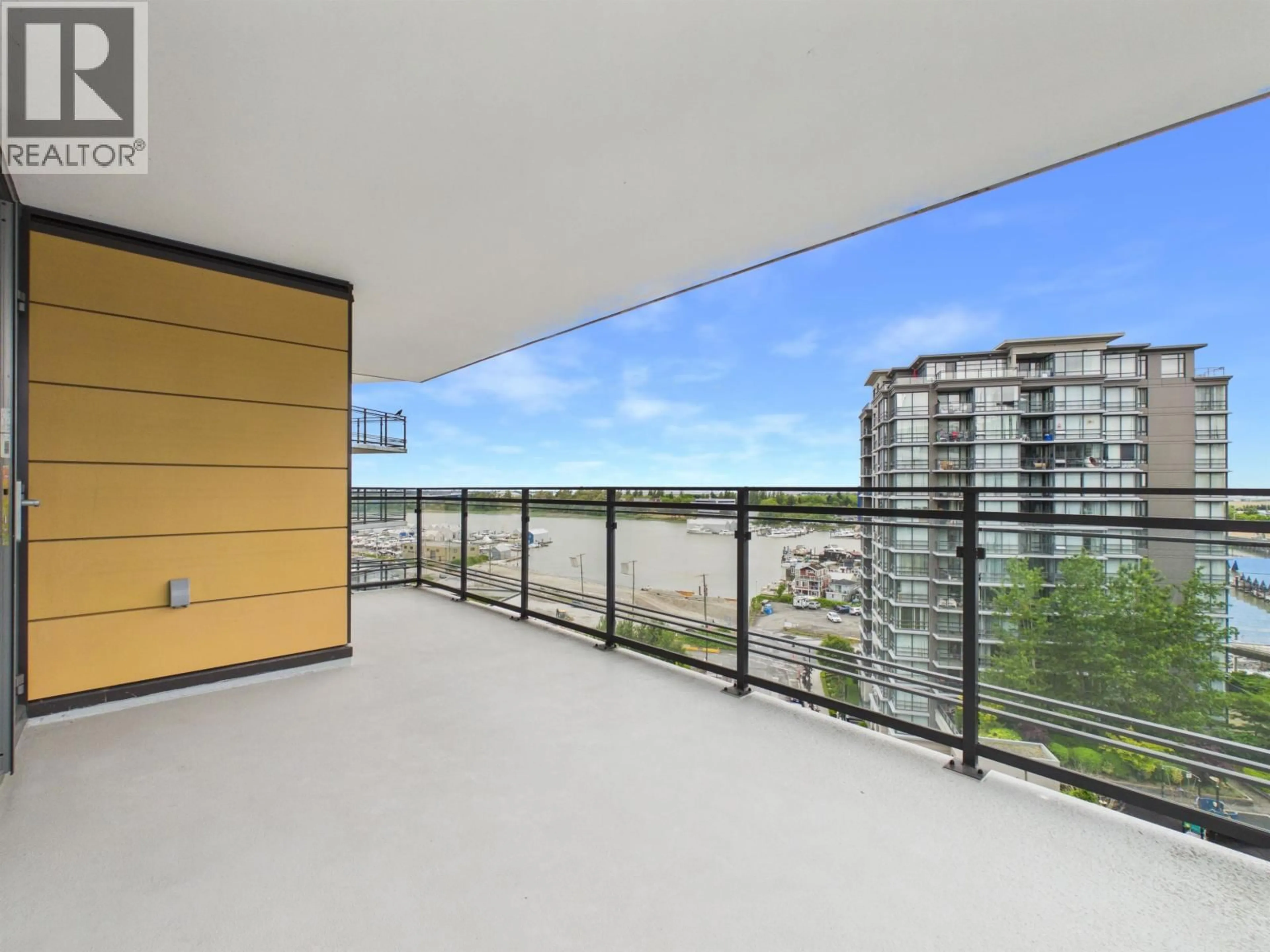 Balcony in the apartment, city buildings view from balcony for 1202 - 3280 CORVETTE WAY, Richmond British Columbia V6X0T9