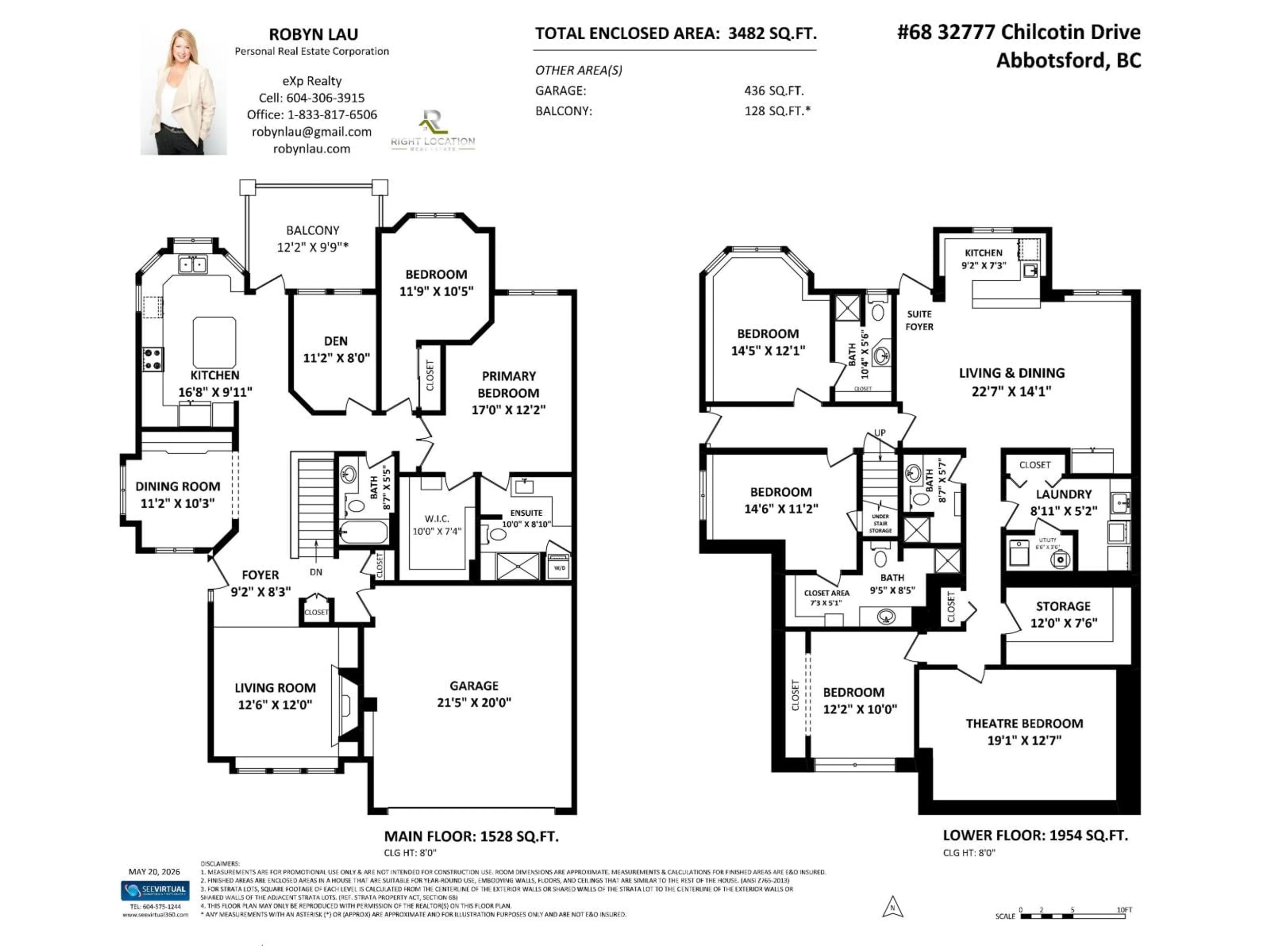 Floor plan for 68 - 32777 CHILCOTIN DRIVE, Abbotsford British Columbia V2T5W4