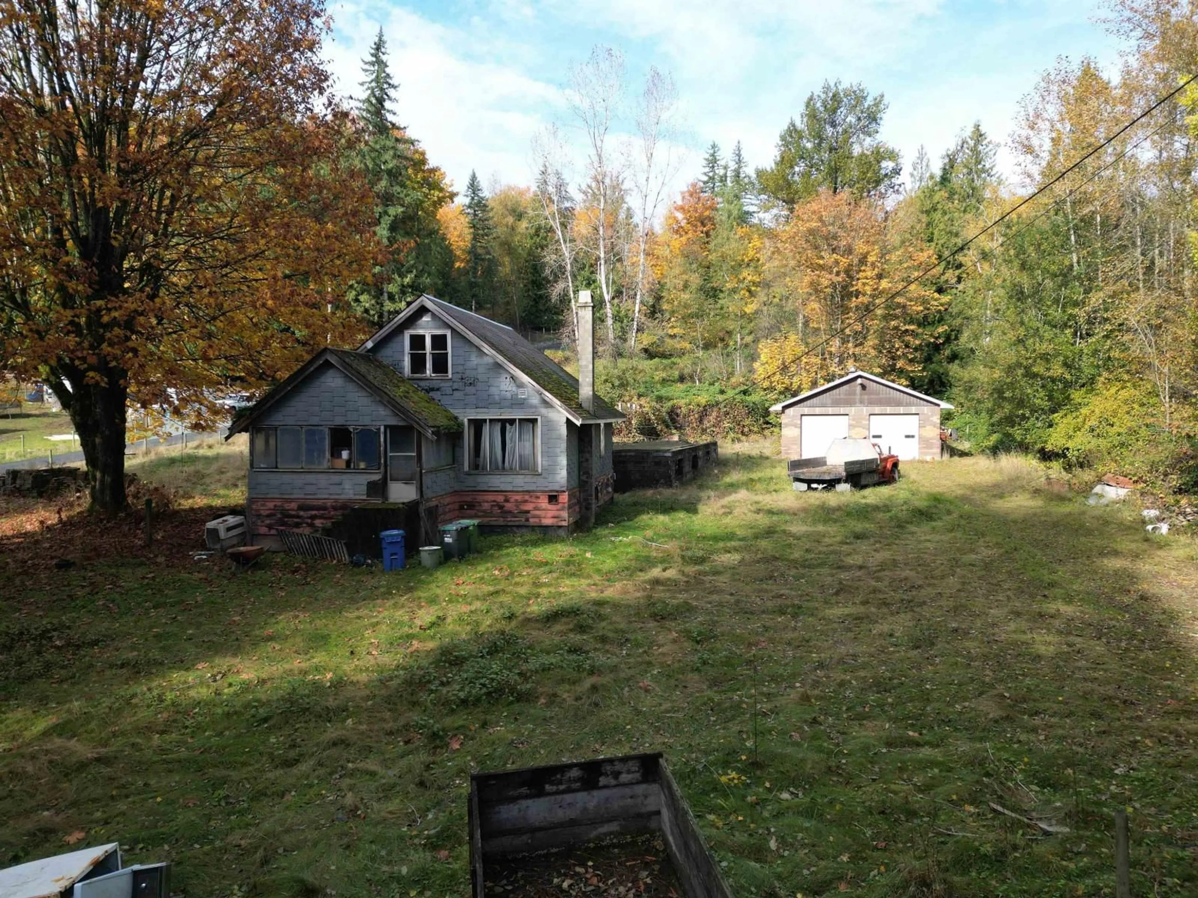 A pic from outside/outdoor area/front of a property/back of a property/a pic from drone, forest/trees view for 36413 DAWSON ROAD, Abbotsford British Columbia V3G2L1
