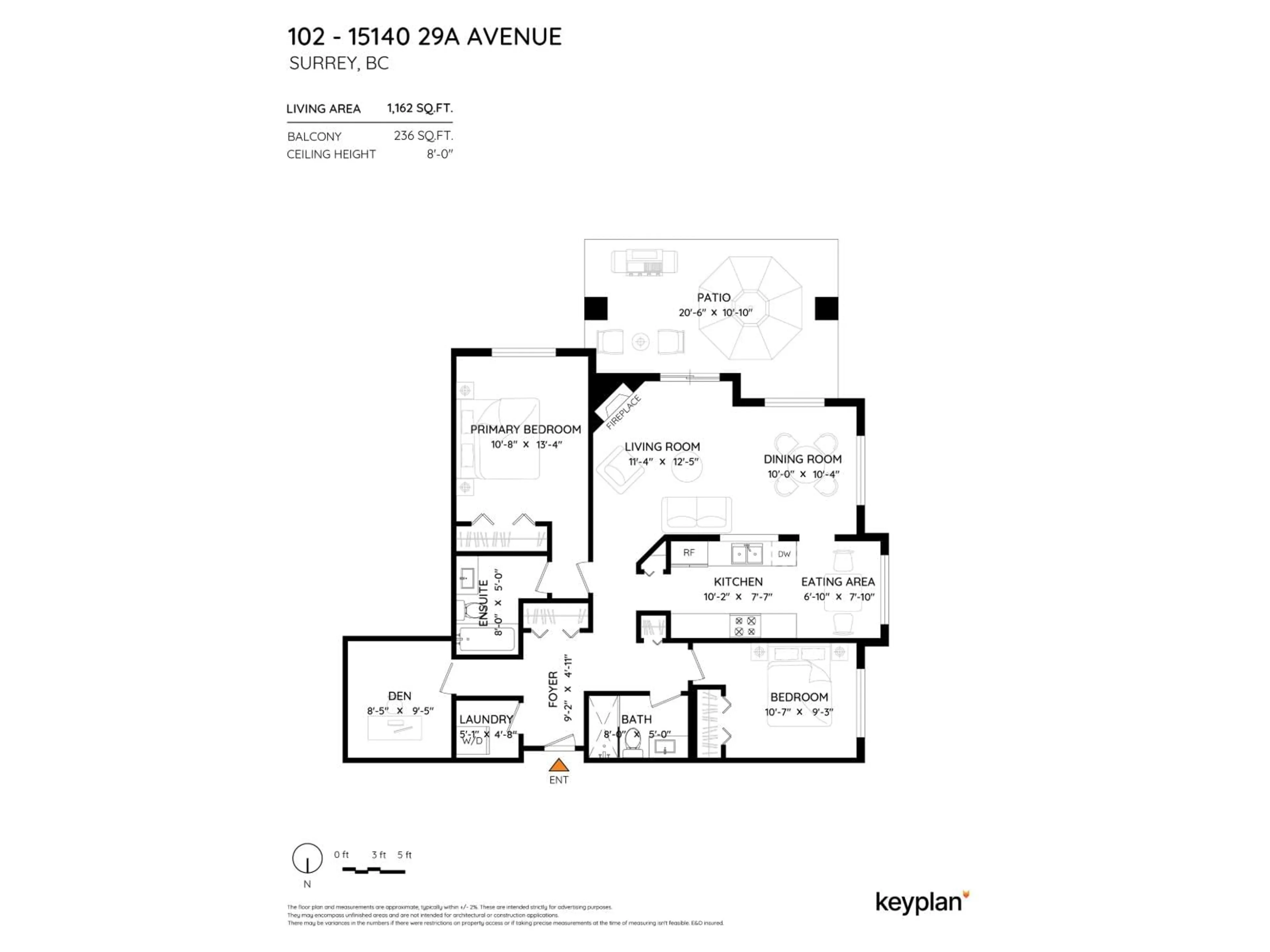 Floor plan for 102 - 15140 29A AVENUE, Surrey British Columbia V4P3B1
