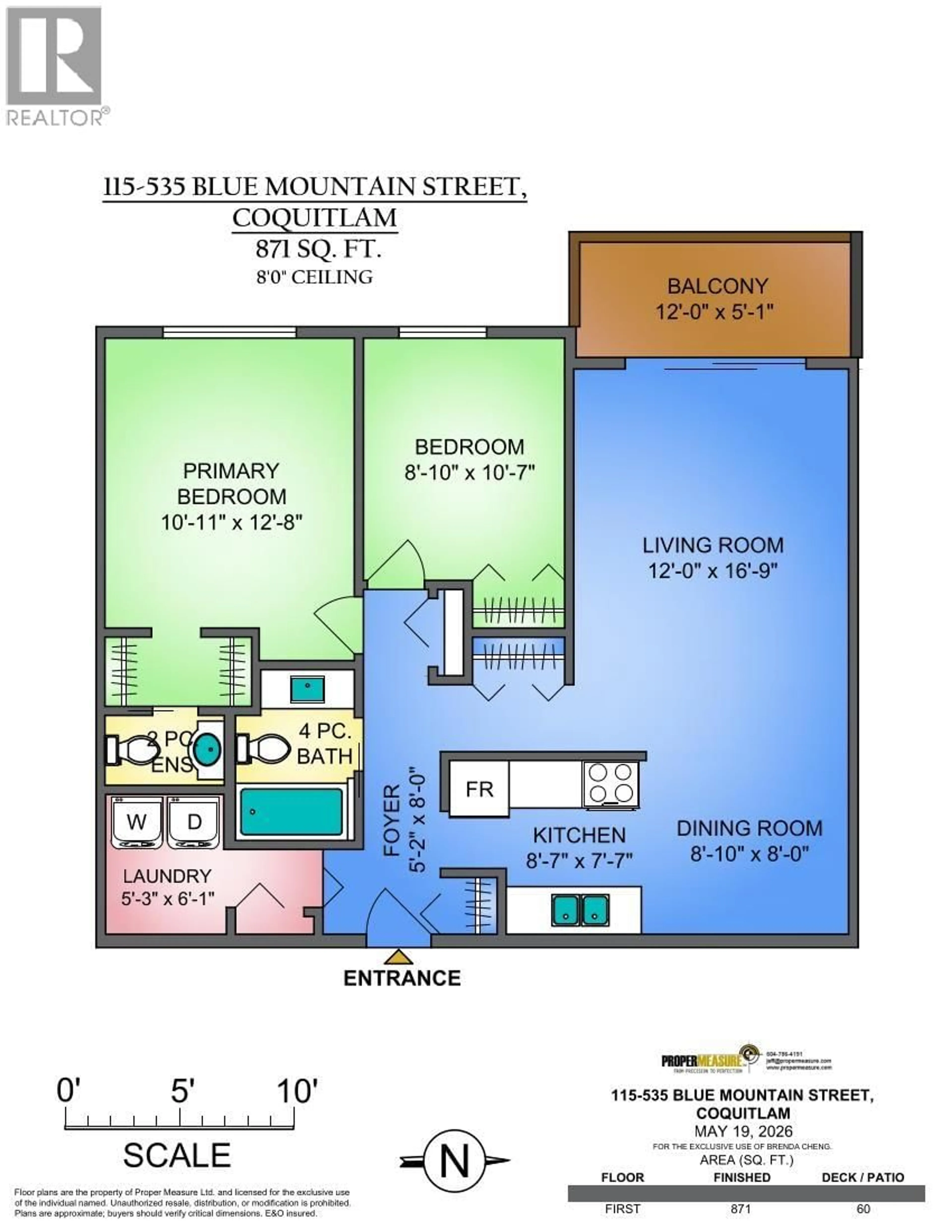 Floor plan for 115 - 535 BLUE MOUNTAIN STREET, Coquitlam British Columbia V3J4R2
