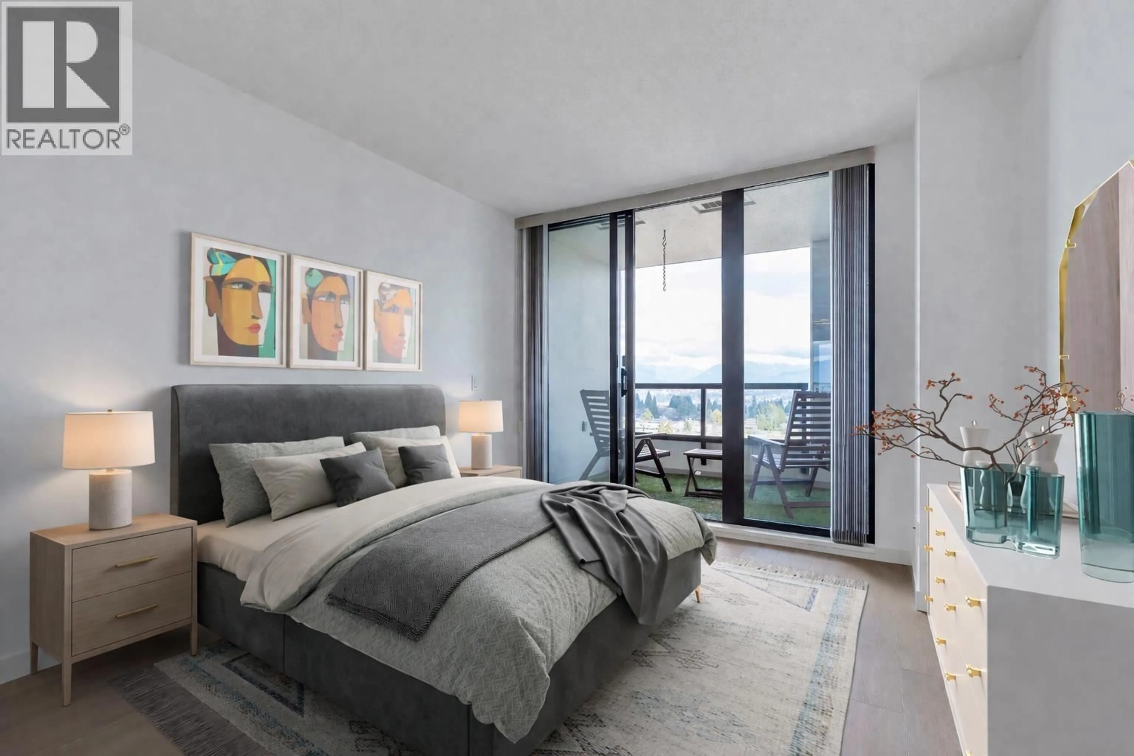 Bedroom with bed, unknown for 1205 - 7108 COLLIER STREET, Burnaby British Columbia V5E0A1