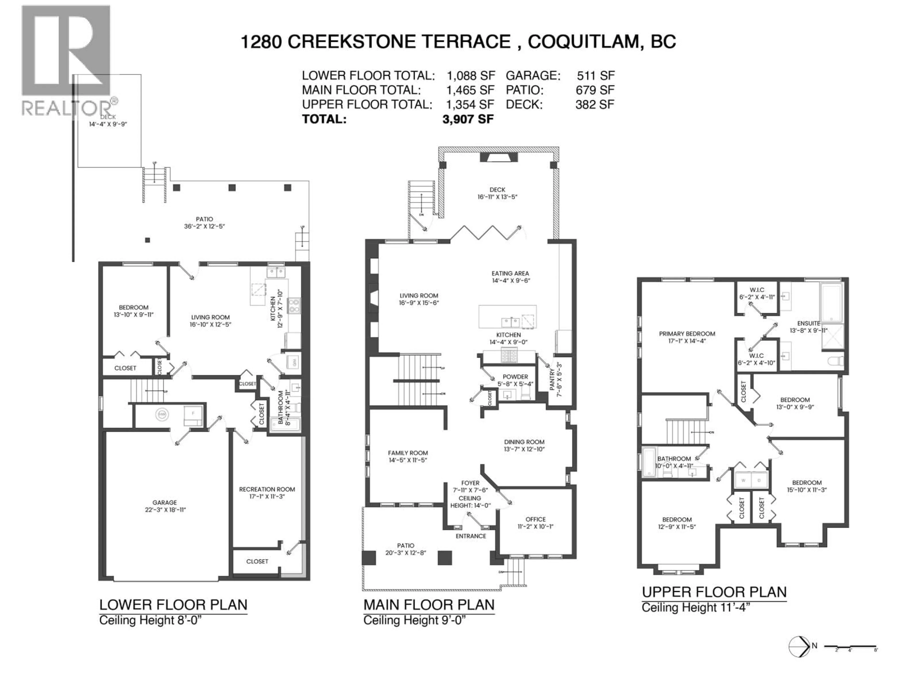 Floor plan for 1280 CREEKSTONE TERRACE, Coquitlam British Columbia V3B0H3