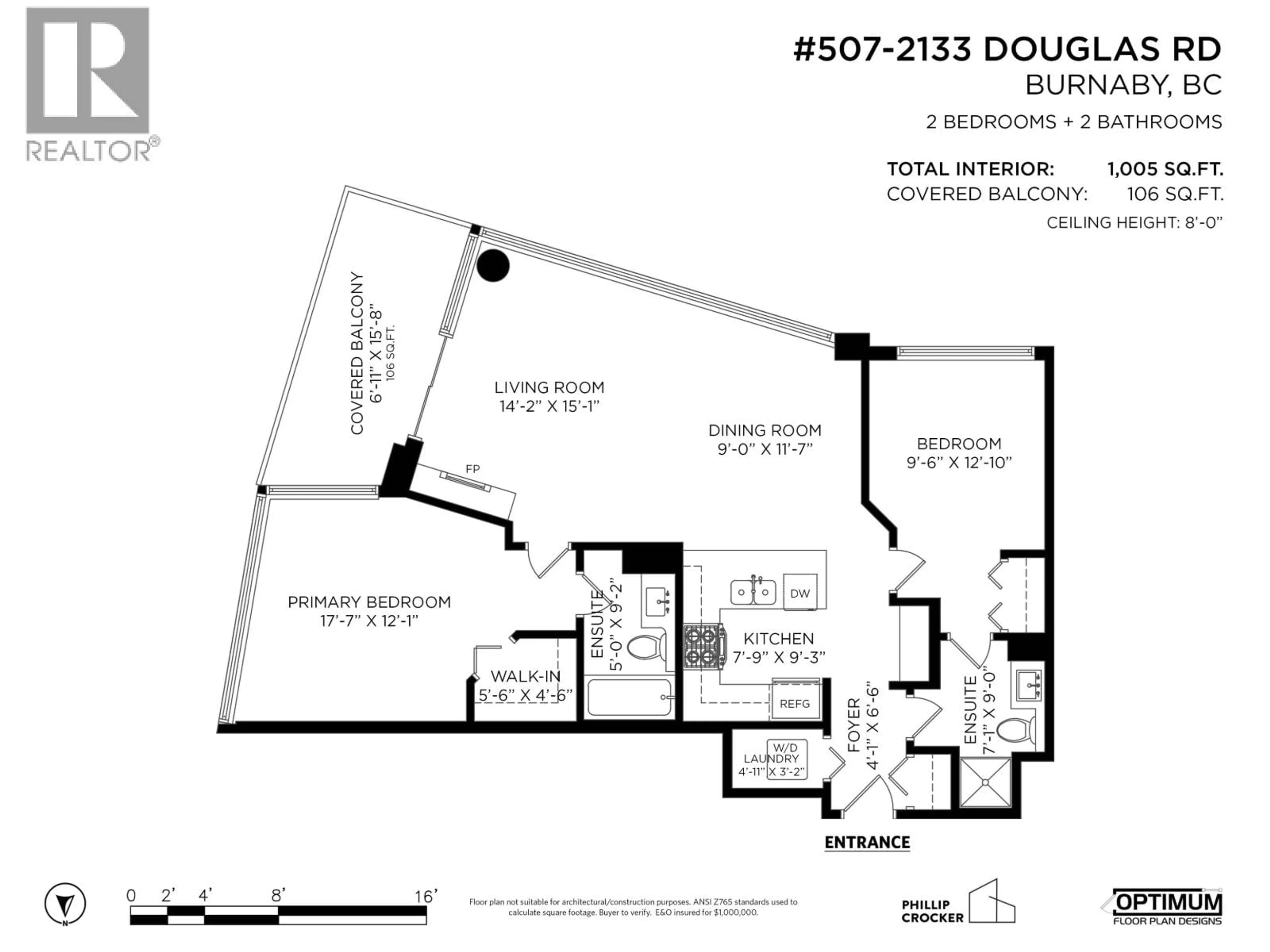 Floor plan for 507 - 2133 DOUGLAS ROAD, Burnaby British Columbia V5C0E9