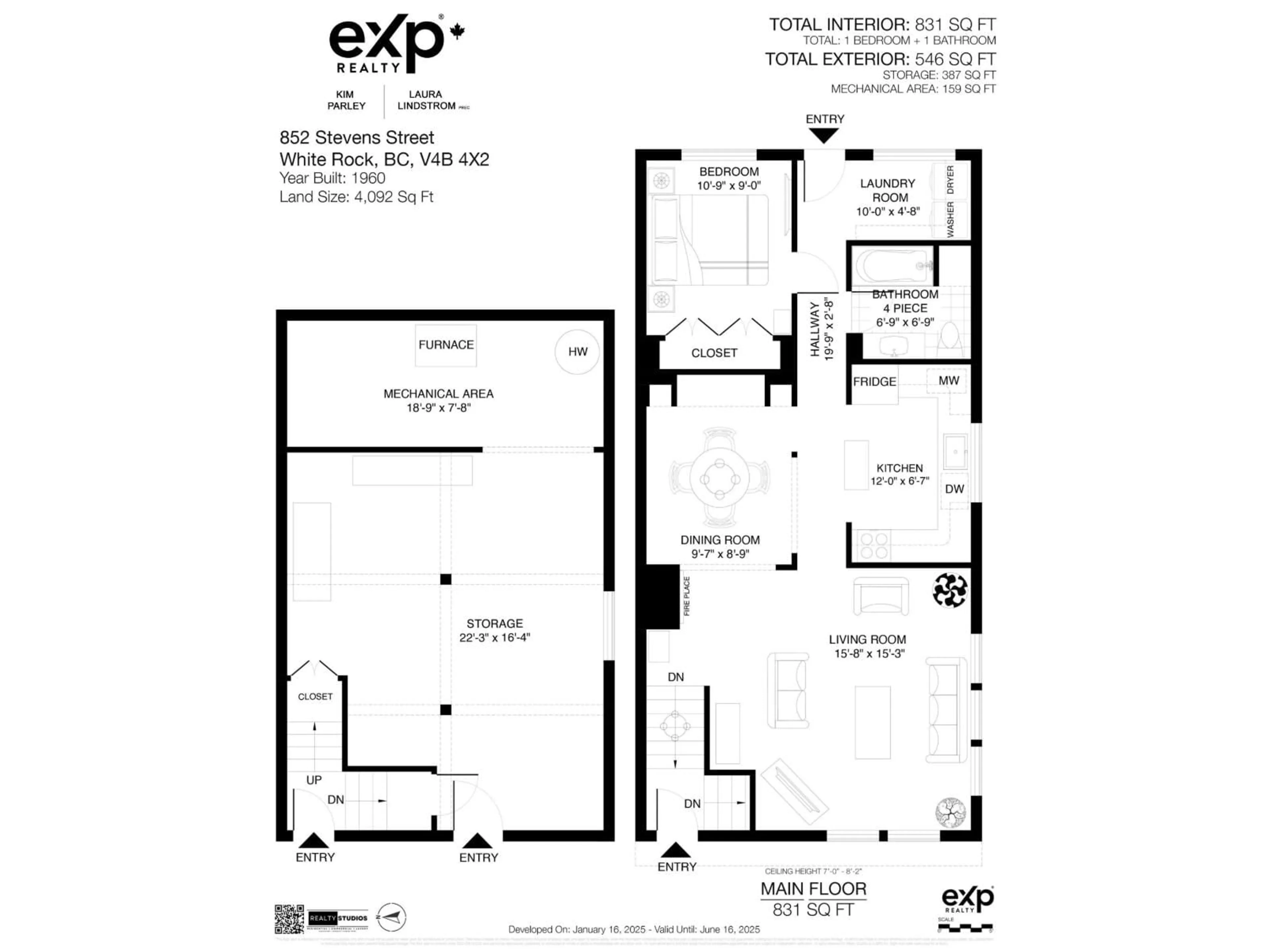 Floor plan for 852 STEVENS STREET, White Rock British Columbia V4B4X2