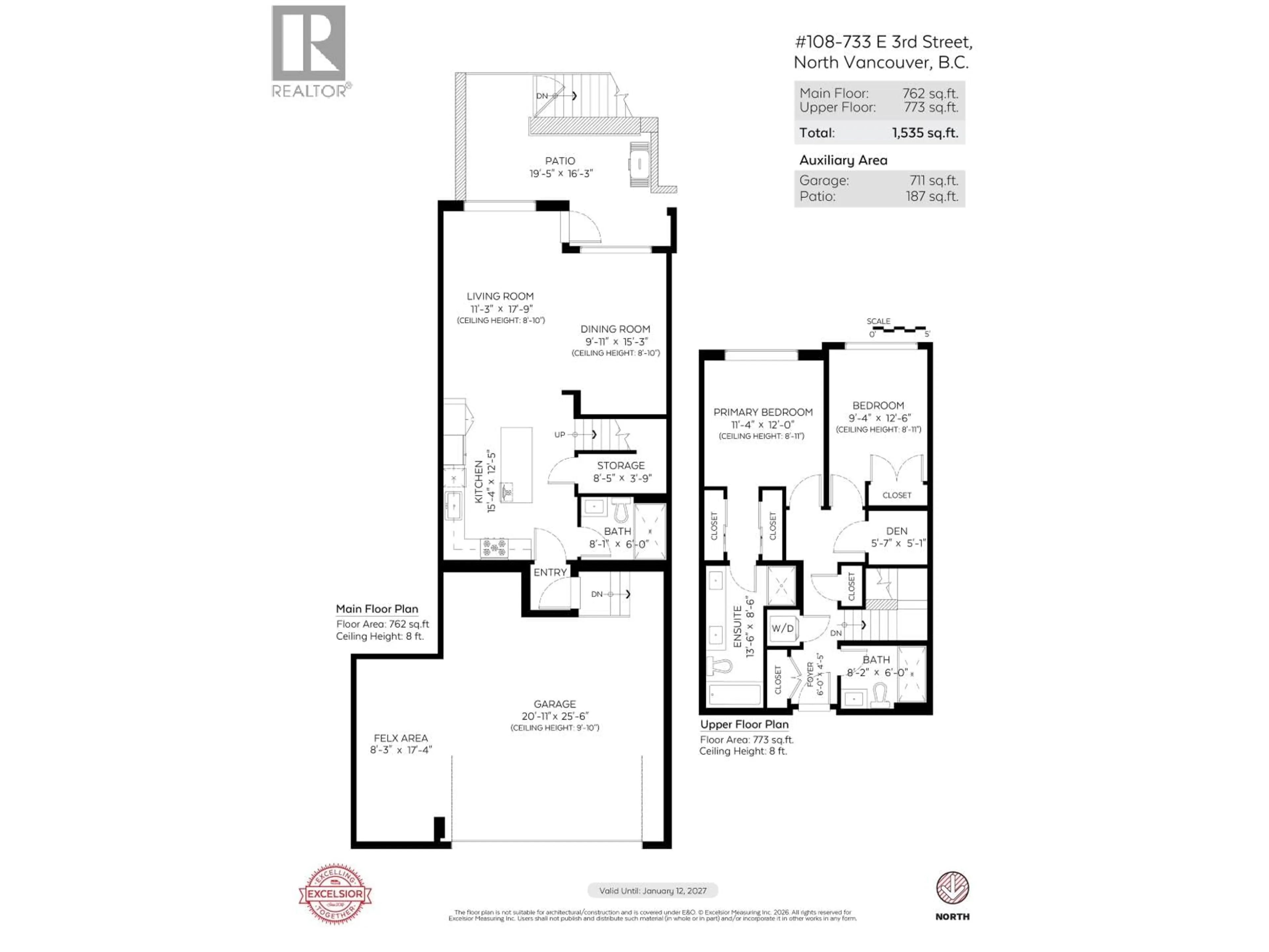Floor plan for 108 - 733 3RD STREET, North Vancouver British Columbia V7L1G8