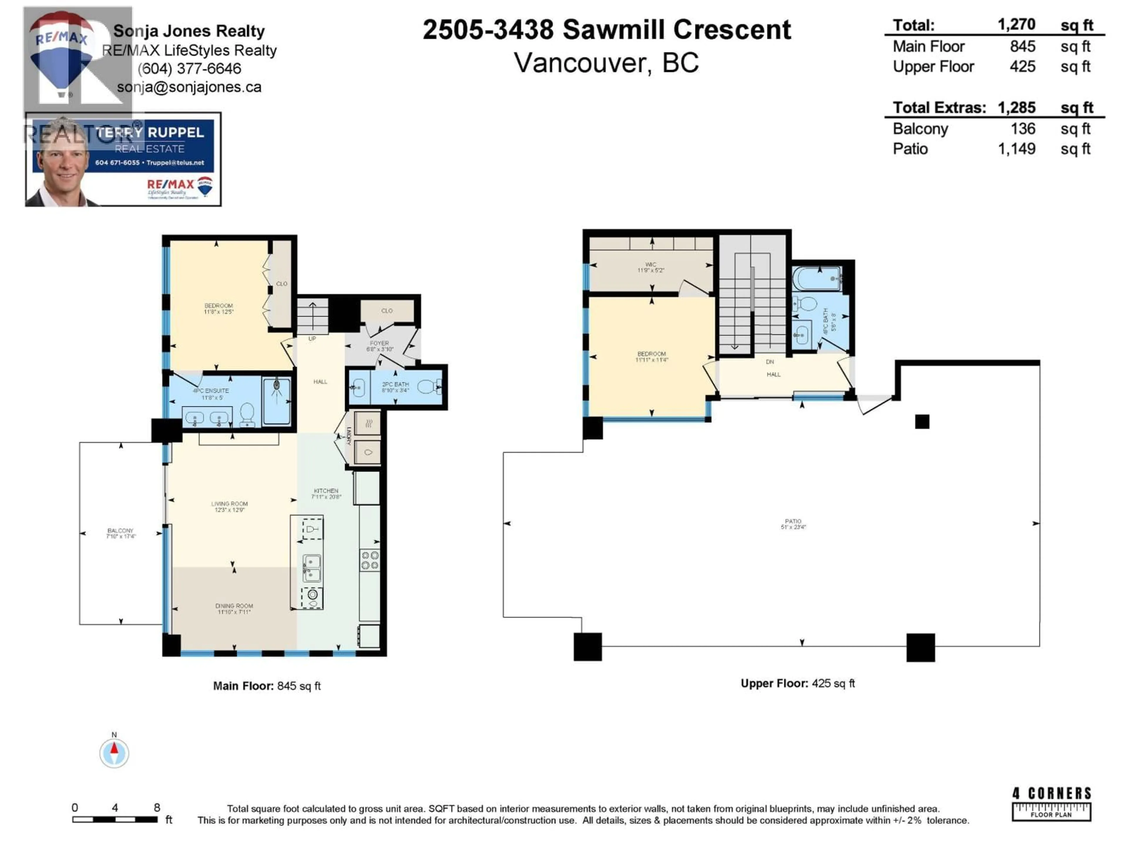 Floor plan for 2505 - 3438 SAWMILL CRESCENT, Vancouver British Columbia V5S0E3