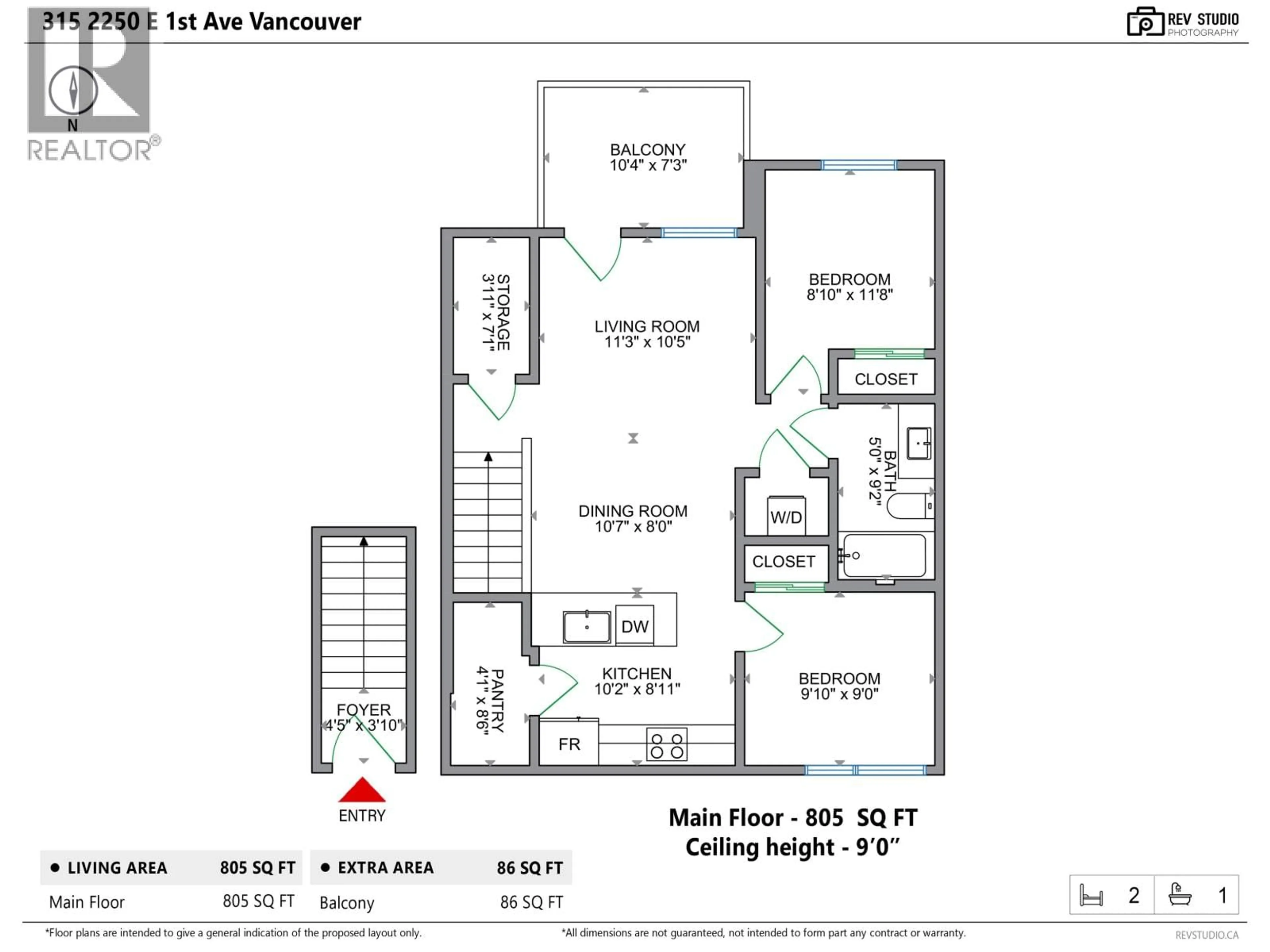 Floor plan for 315 - 2250 1ST AVENUE, Vancouver British Columbia V5N1B6