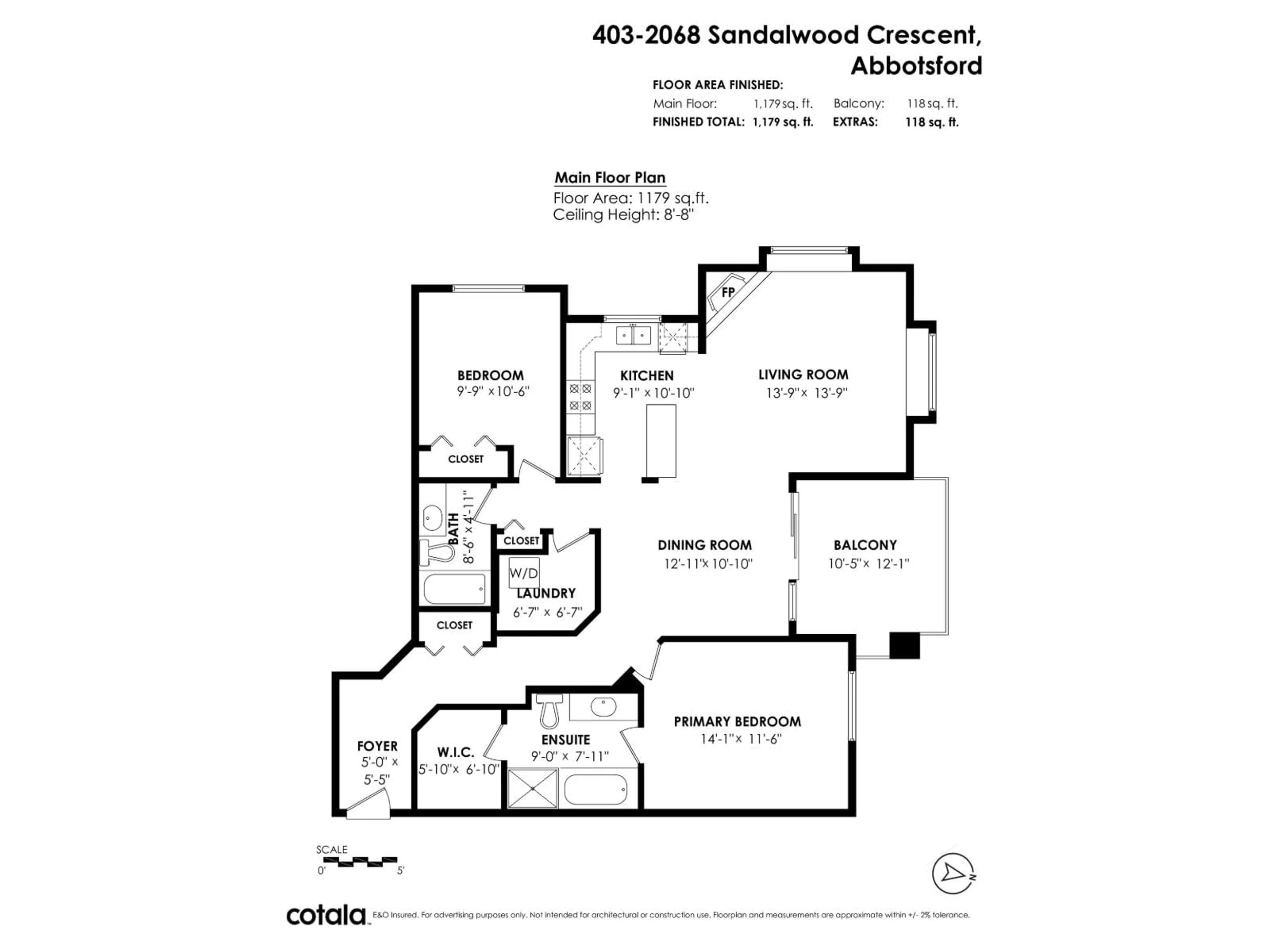 Floor plan for 403 - 2068 SANDALWOOD CRESCENT, Abbotsford British Columbia V2S3H6