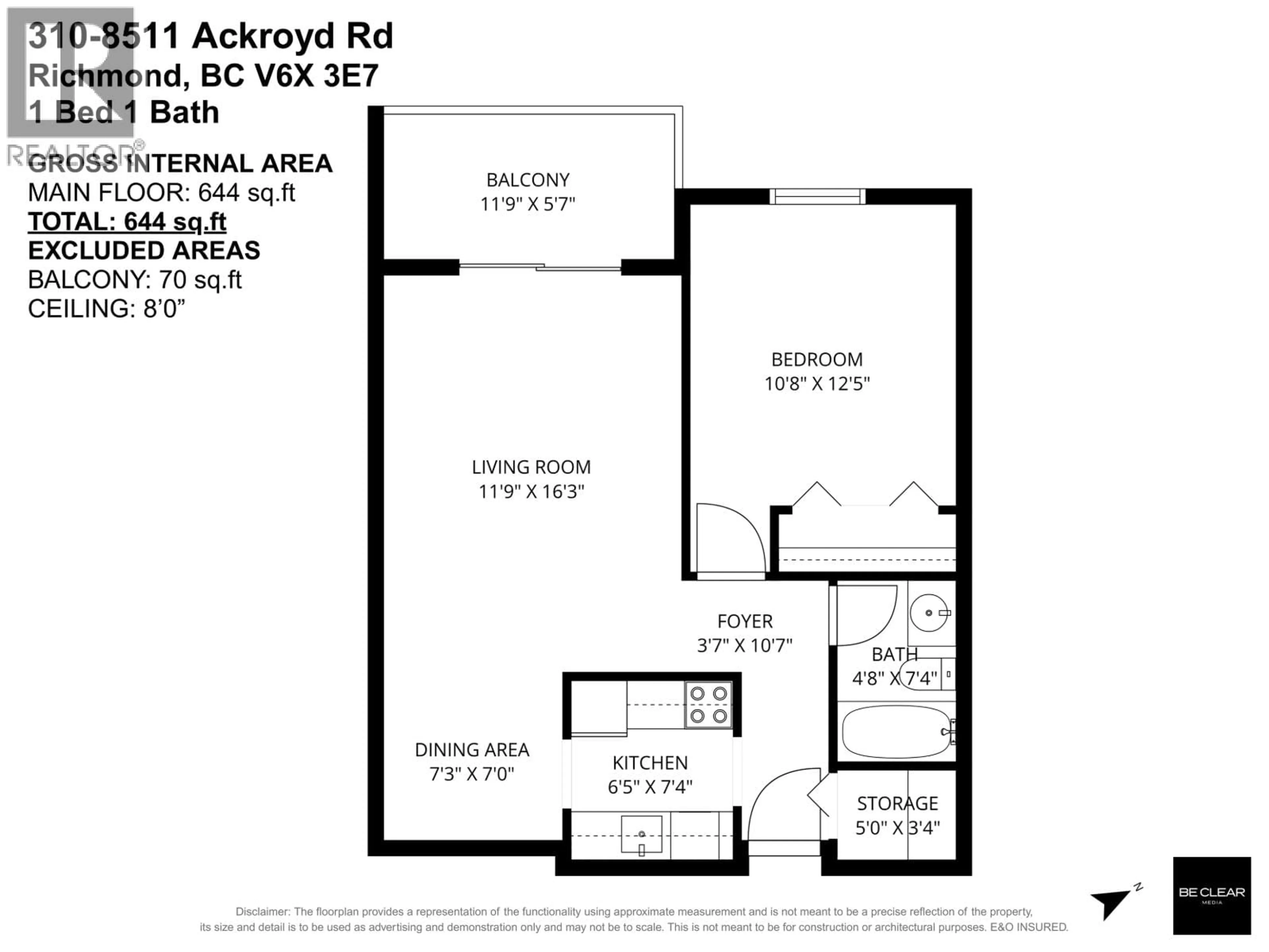 Floor plan for 310 - 8511 ACKROYD ROAD, Richmond British Columbia V6X3E7