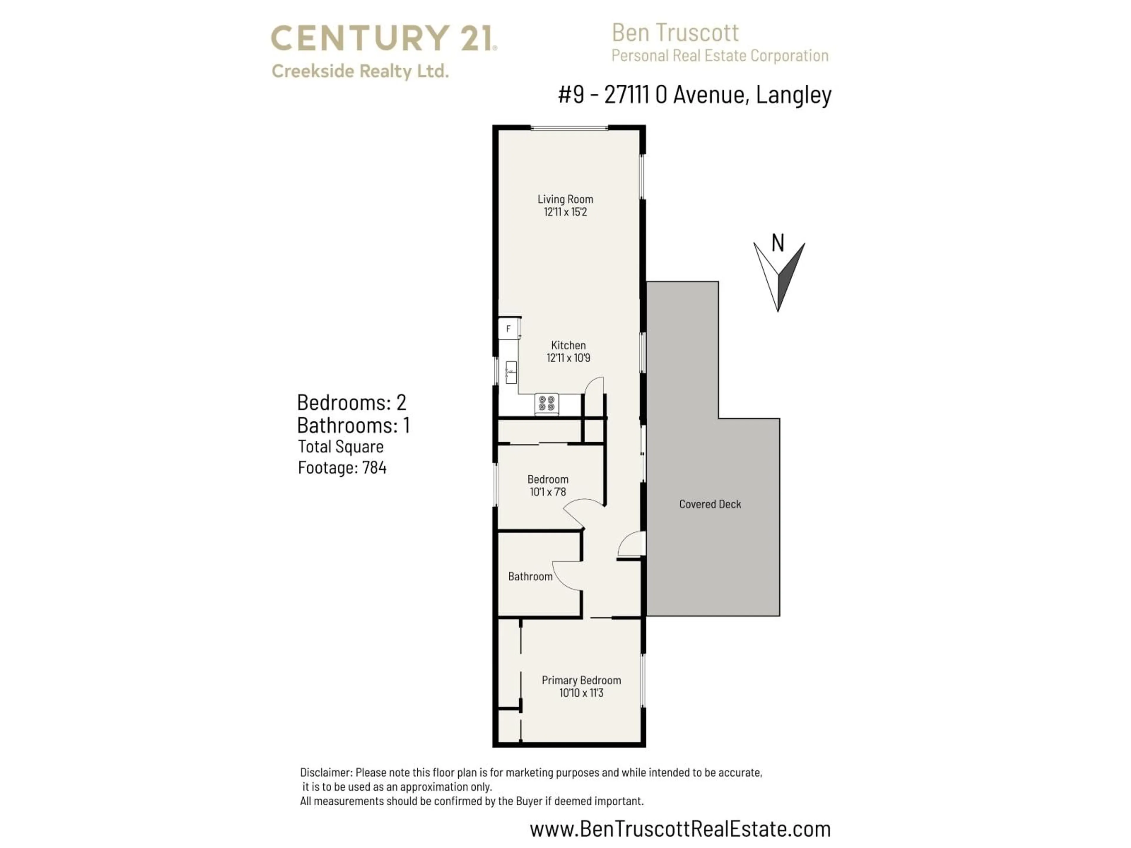 Floor plan for 9 - 27111 0 AVENUE, Langley British Columbia V4W2S9