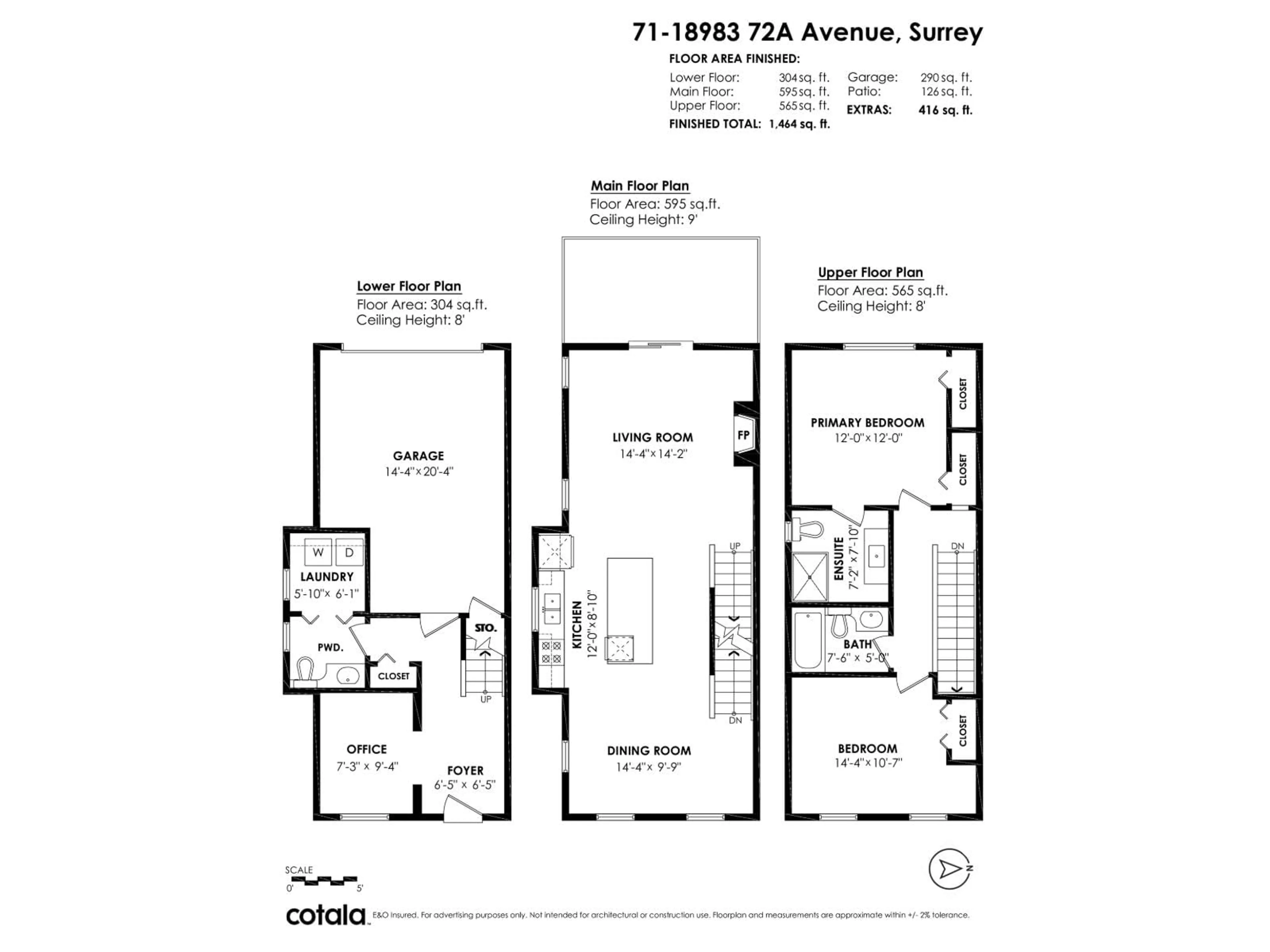 Floor plan for 71 - 18983 72A AVENUE, Surrey British Columbia V4N1A5