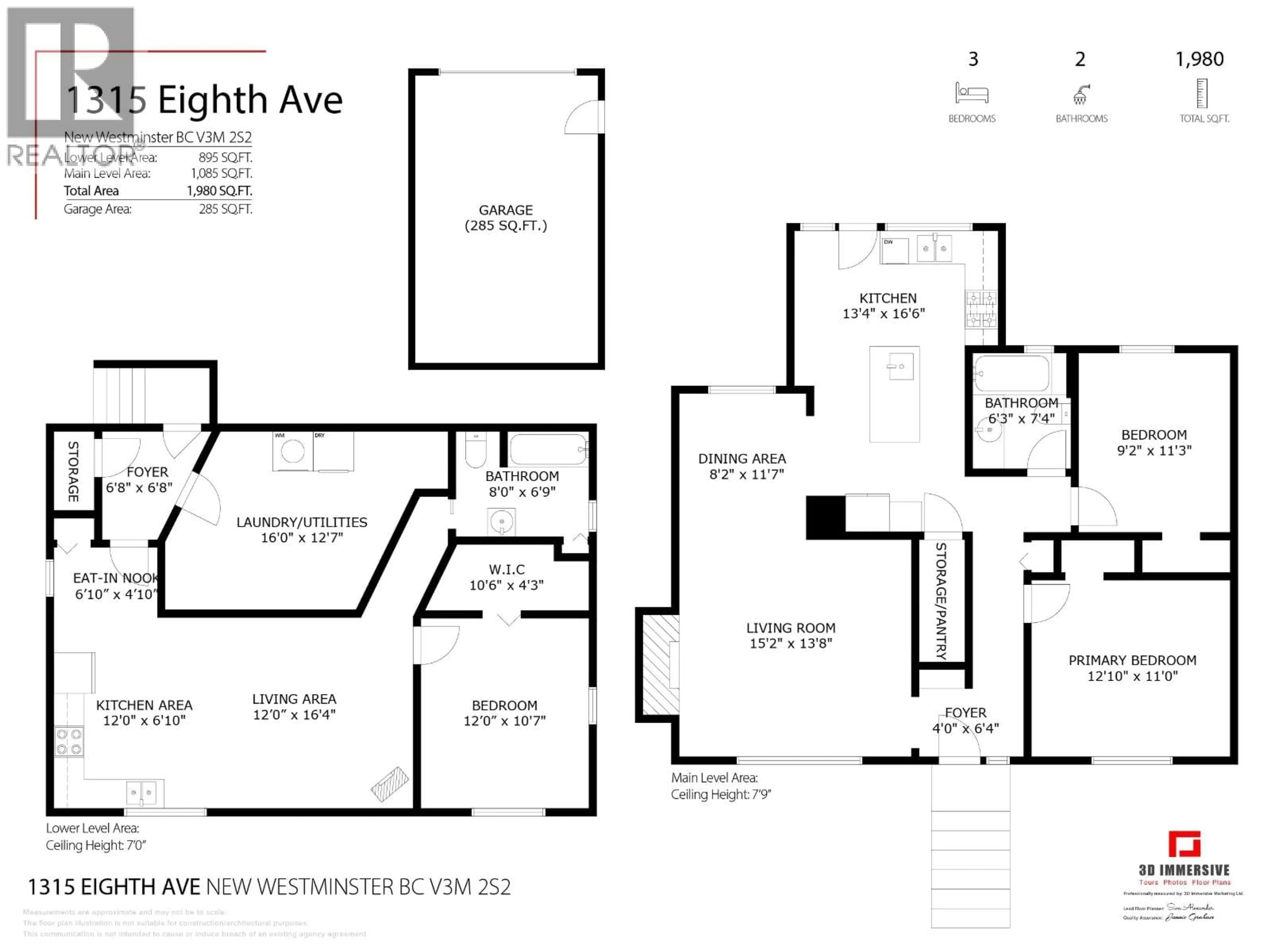 Floor plan for 1315 EIGHTH AVENUE, New Westminster British Columbia V3M2S2
