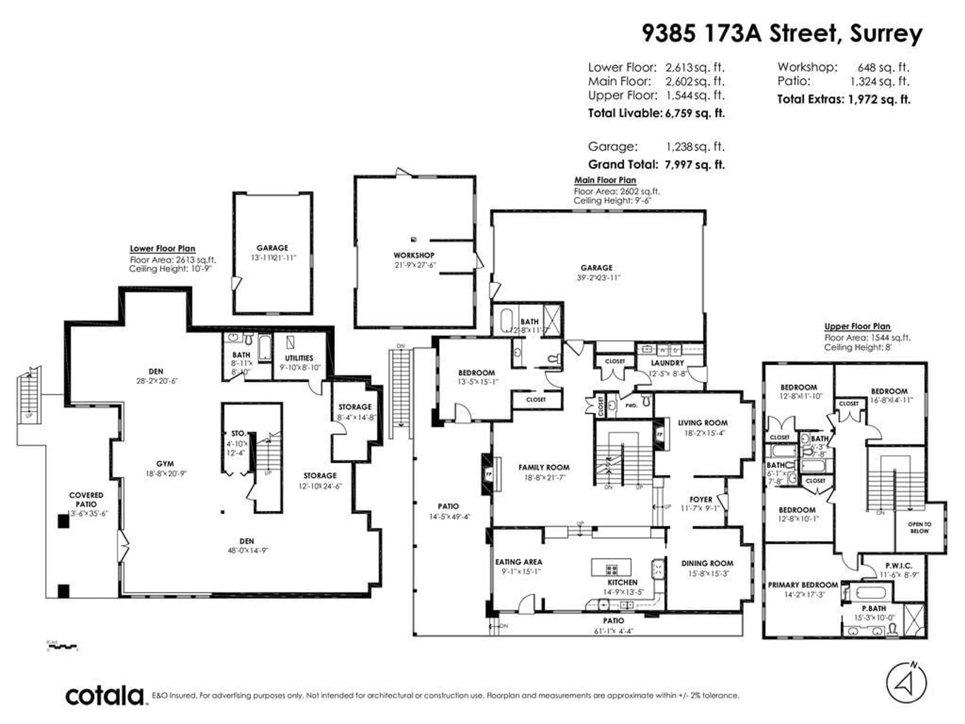 Floor plan for 9385 173A STREET, Surrey British Columbia V4N6H6