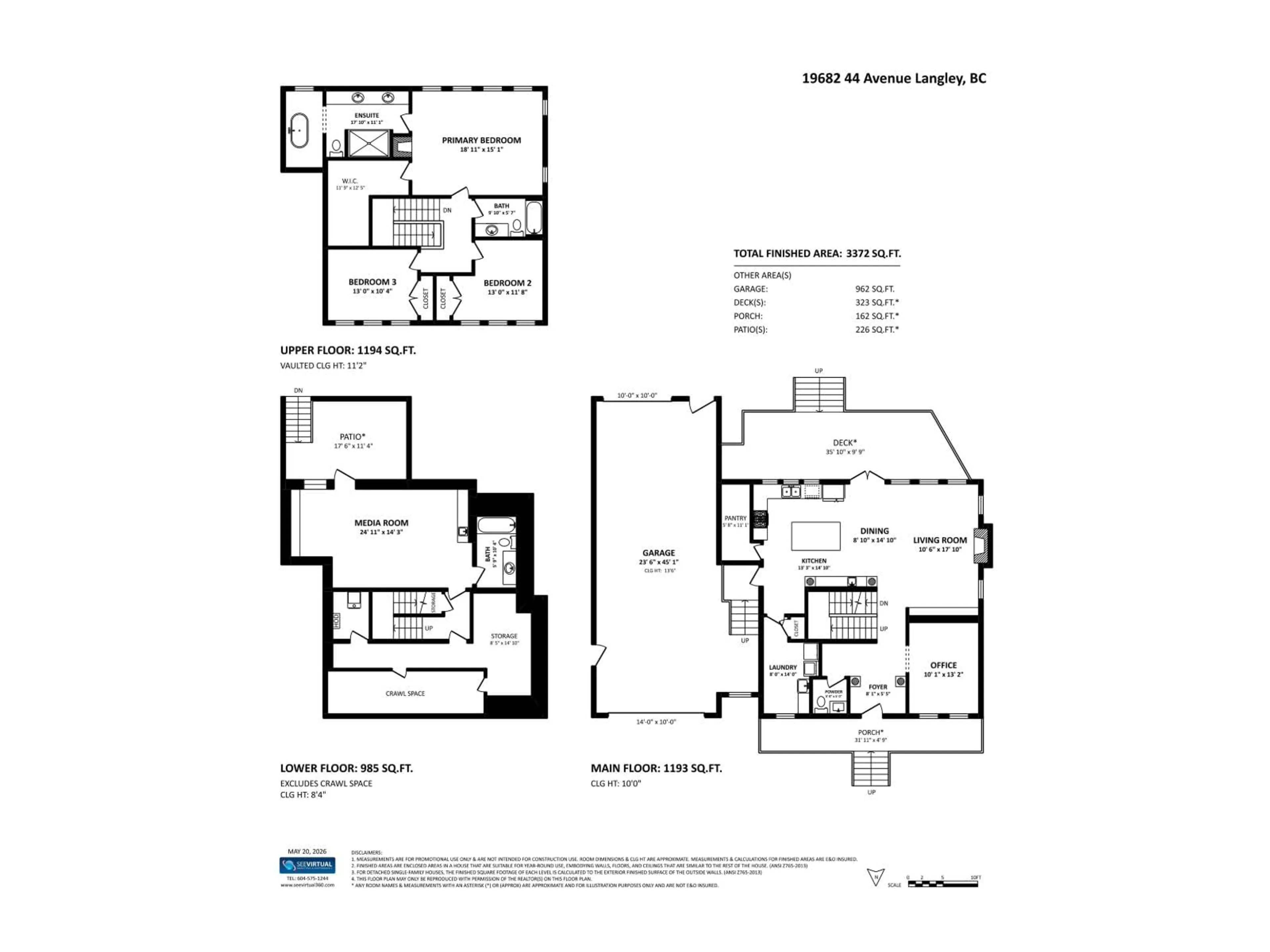 Floor plan for 19682 44 AVENUE, Langley British Columbia V3A3E1