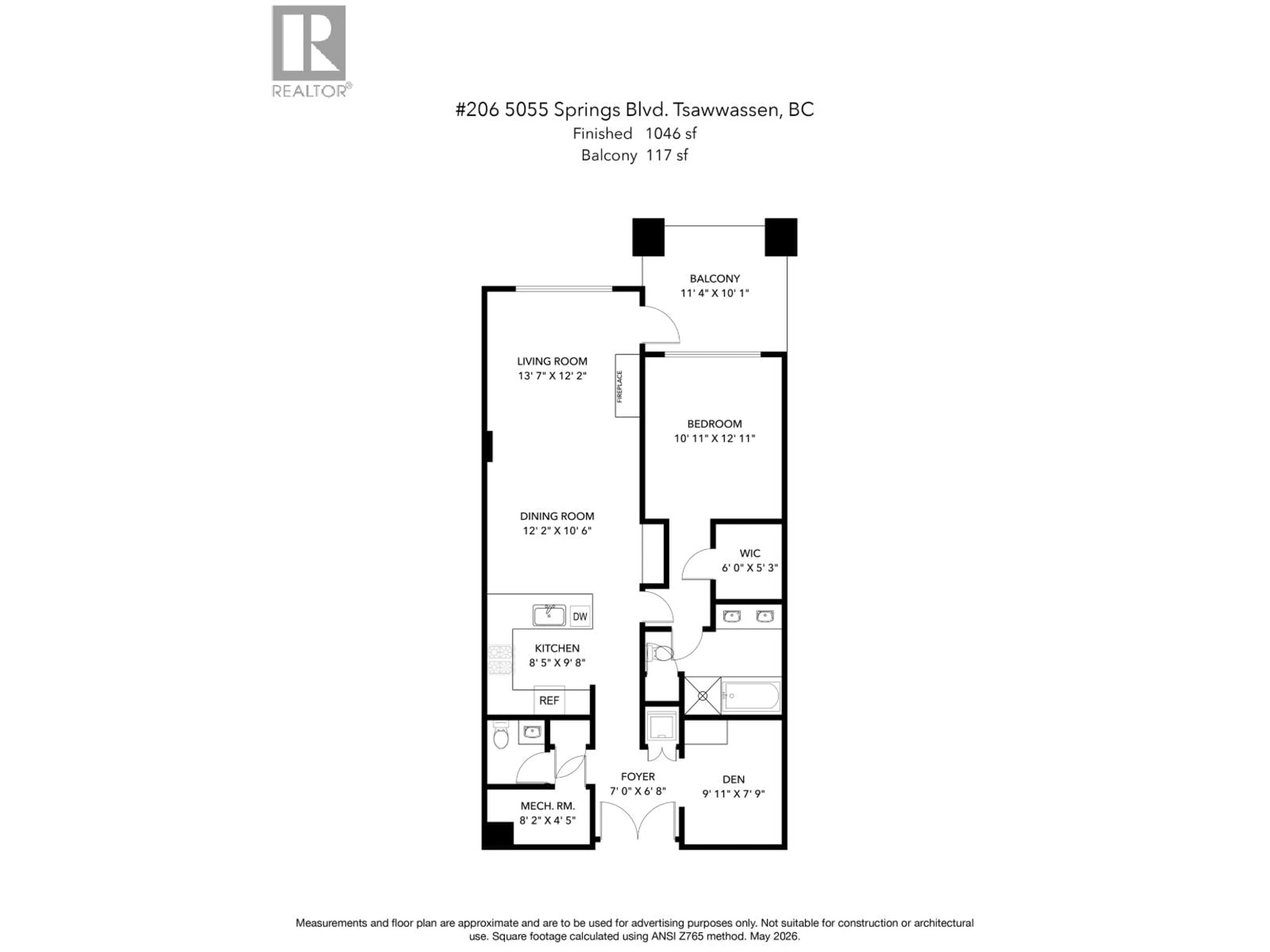 Floor plan for 206 - 5055 SPRINGS BOULEVARD, Tsawwassen British Columbia V4M0A5