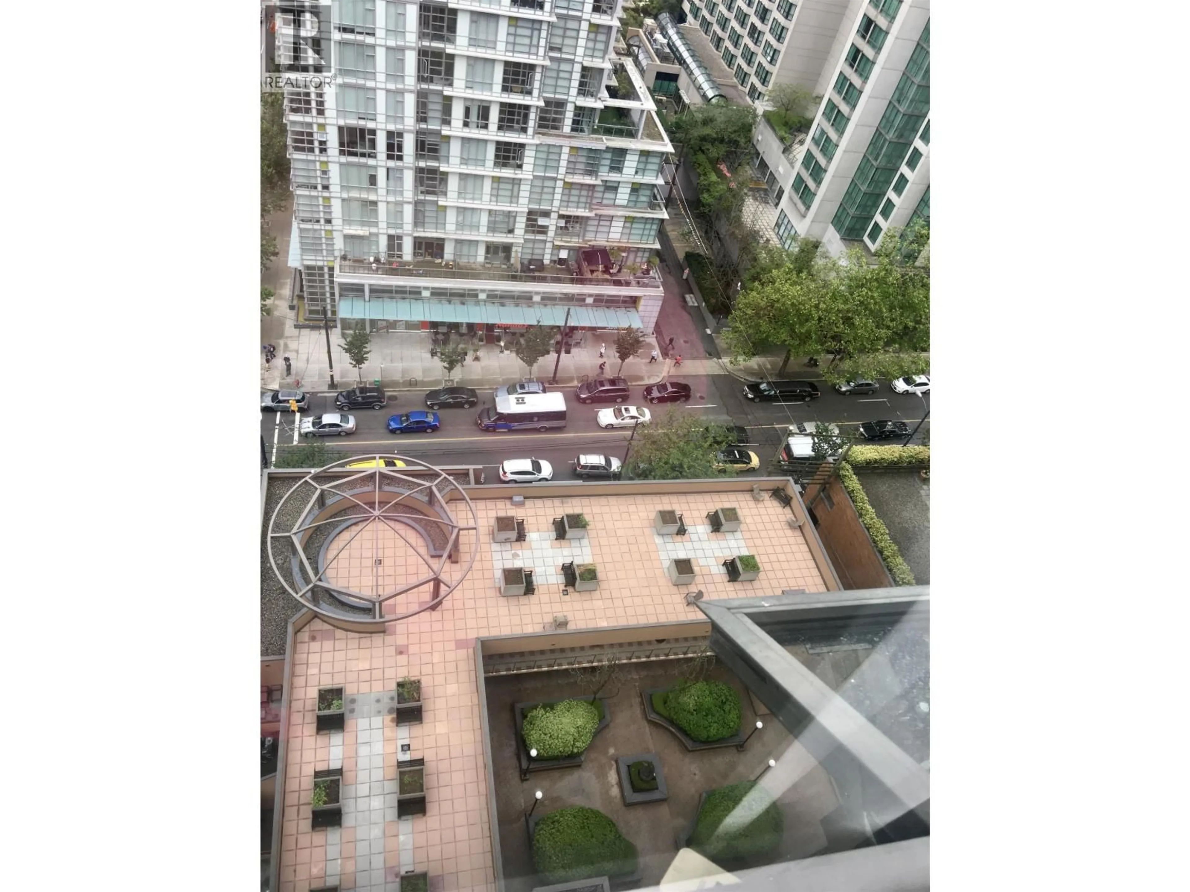 A pic from outside/outdoor area/front of a property/back of a property/a pic from drone, city buildings view from balcony for 2607 - 1189 HOWE STREET, Vancouver British Columbia V6Z2X4
