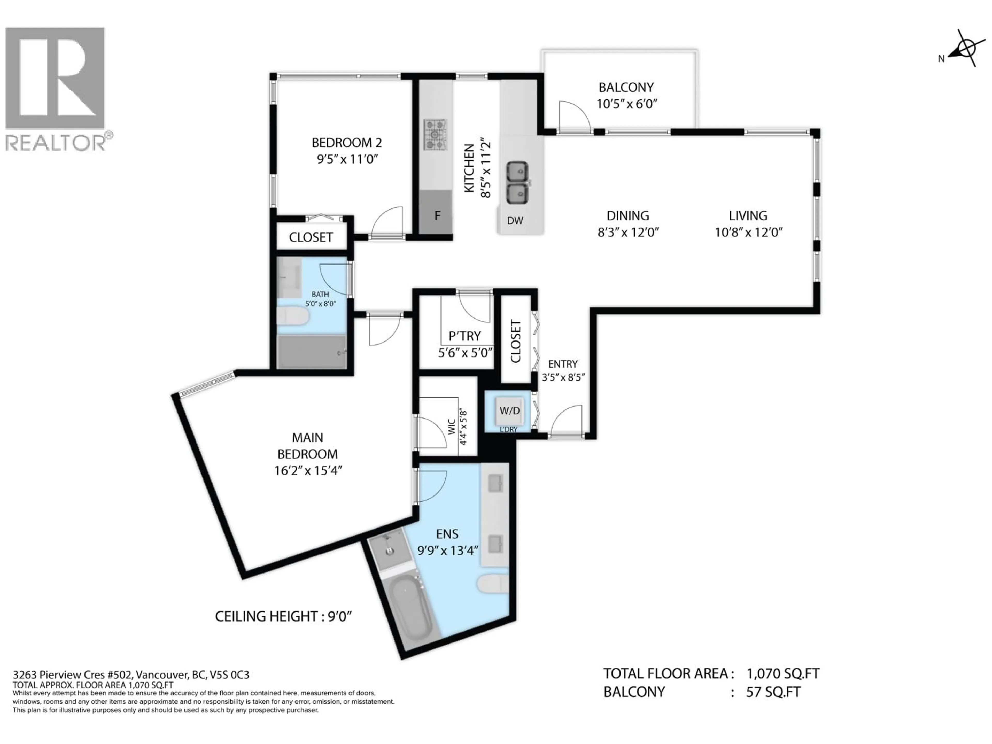 Floor plan for 502 - 3263 PIERVIEW CRESCENT, Vancouver British Columbia V5S0C3