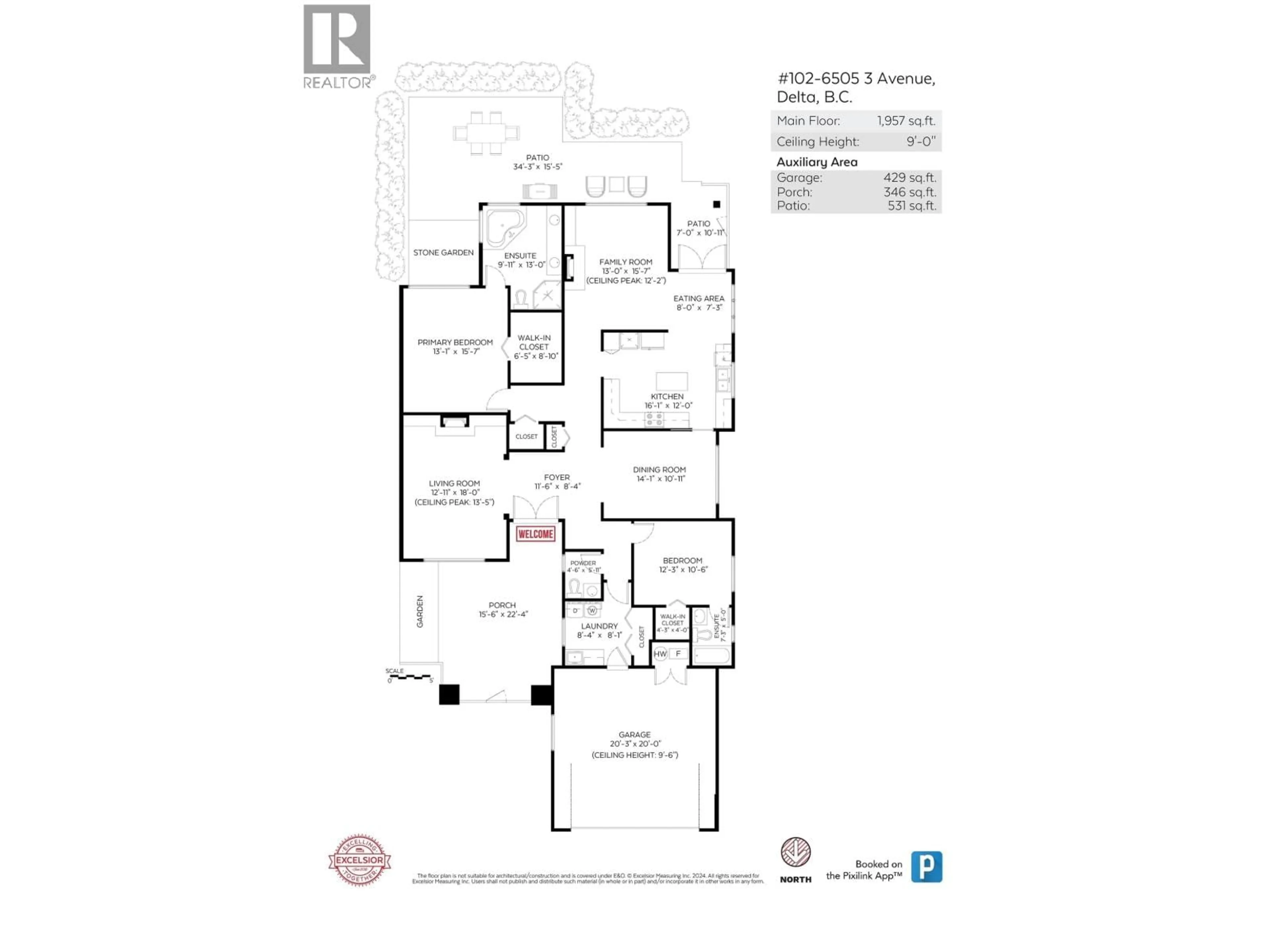 Floor plan for 102 - 6505 3 AVENUE, Delta British Columbia V4L2N1