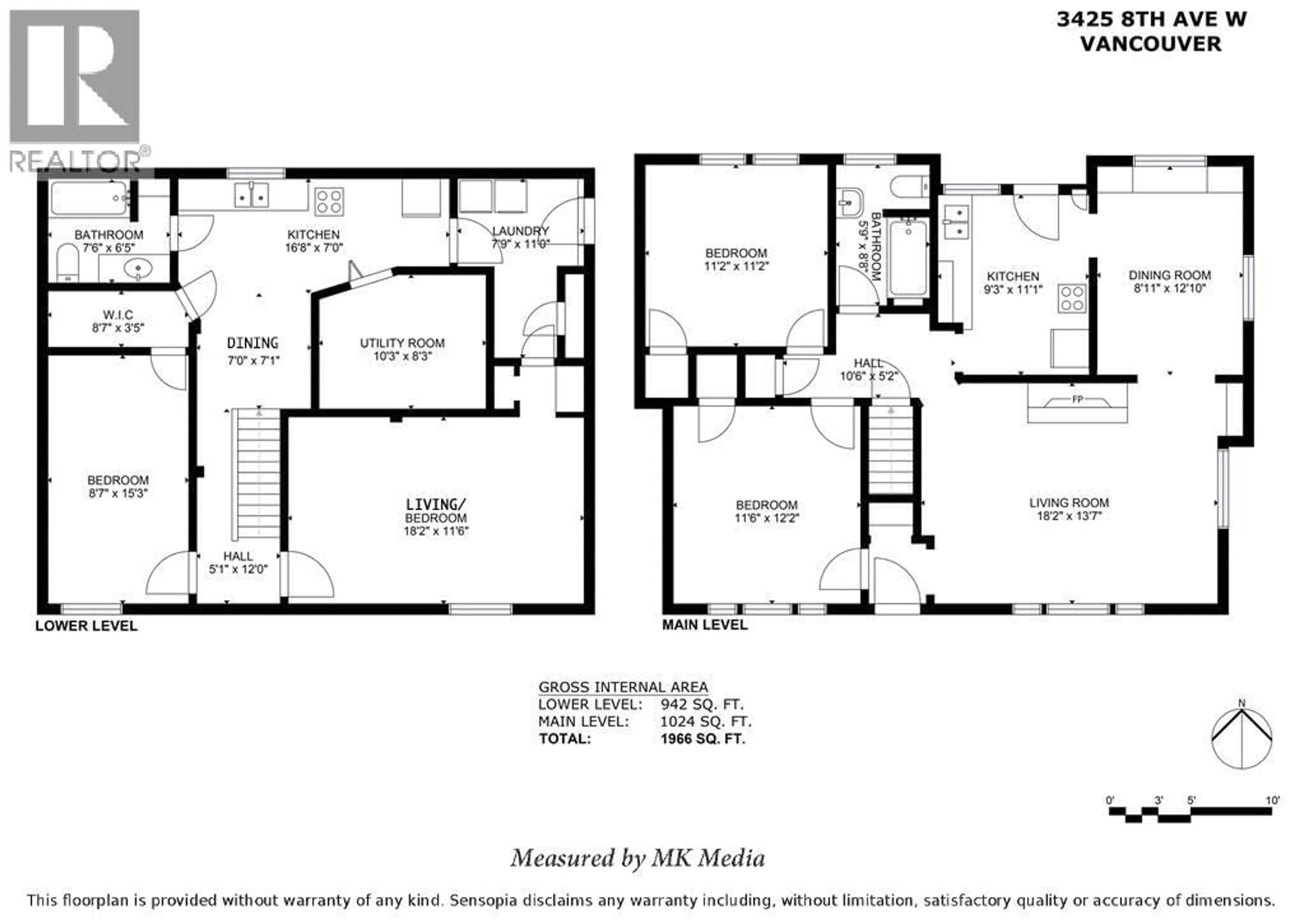 Floor plan for 3425 8TH AVENUE, Vancouver British Columbia V6R1Y6