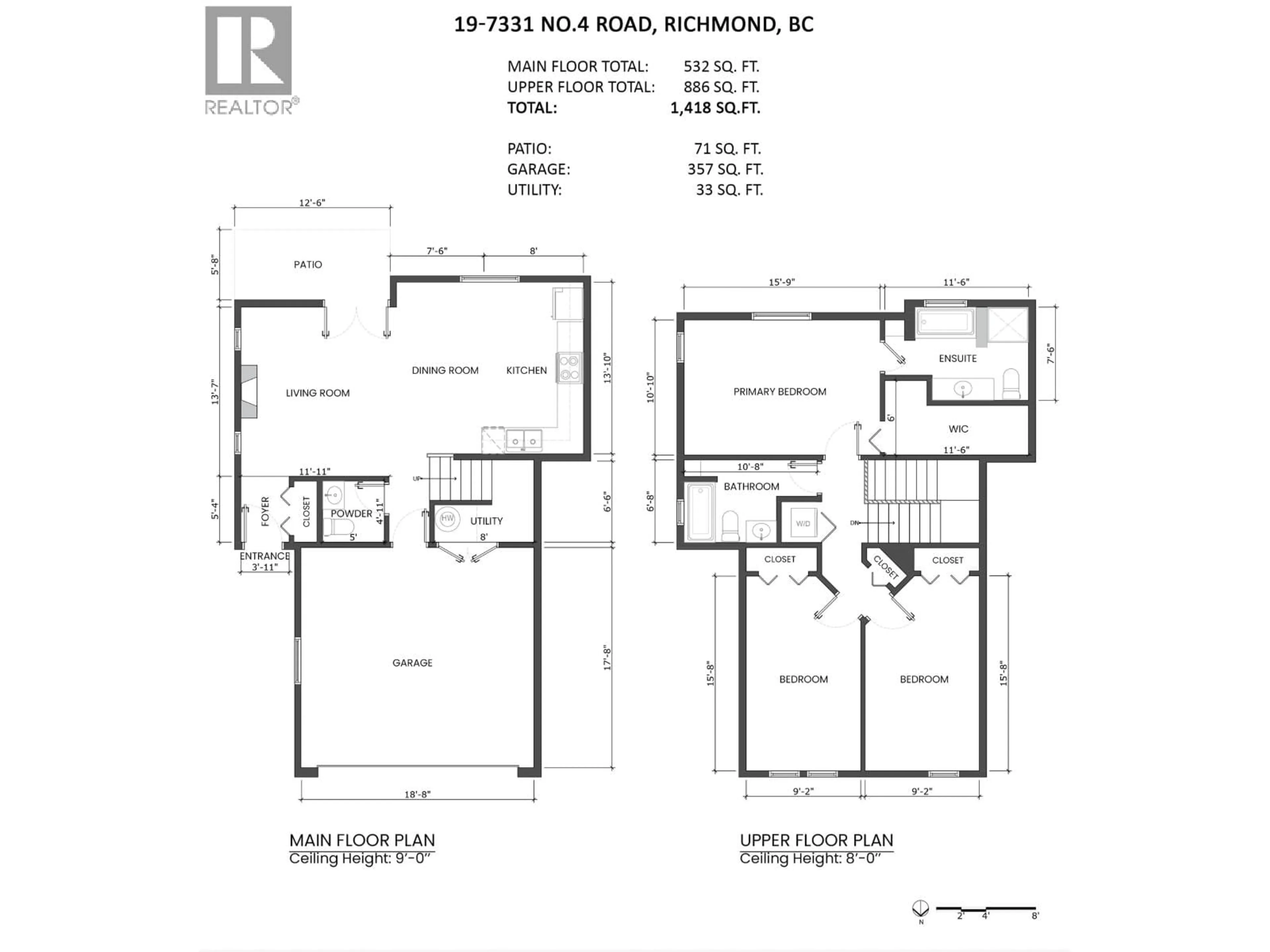 Floor plan for 19 - 7331 NO. 4 ROAD, Richmond British Columbia V6Y2T4