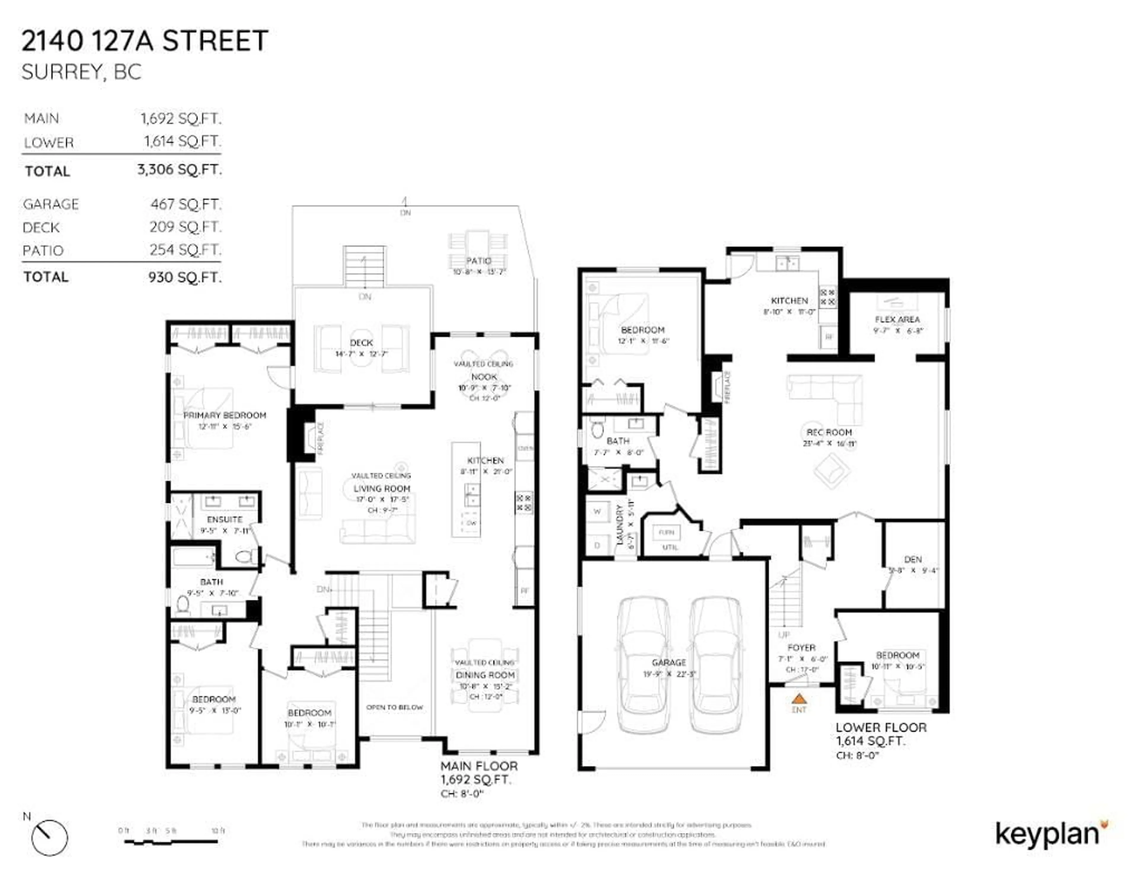 Floor plan for 2140 127A STREET, Surrey British Columbia V4A3S9