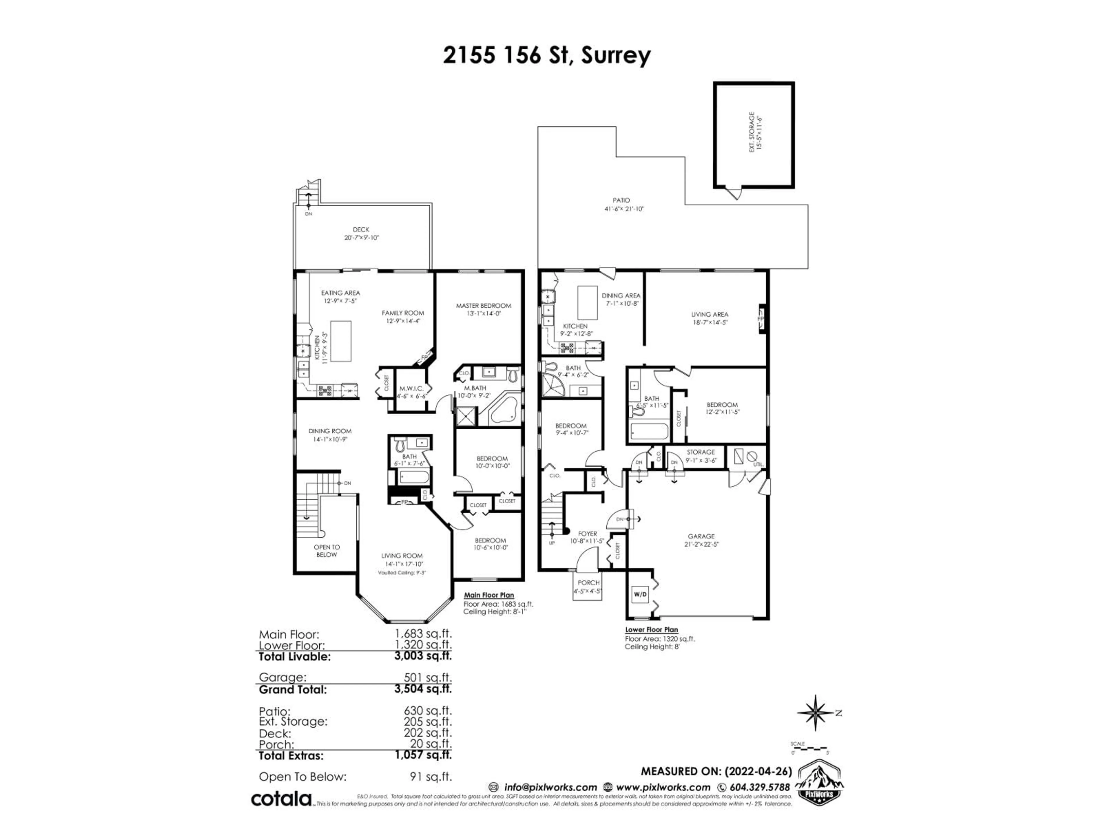 Floor plan for 2155 156 STREET, Surrey British Columbia V4A4T9