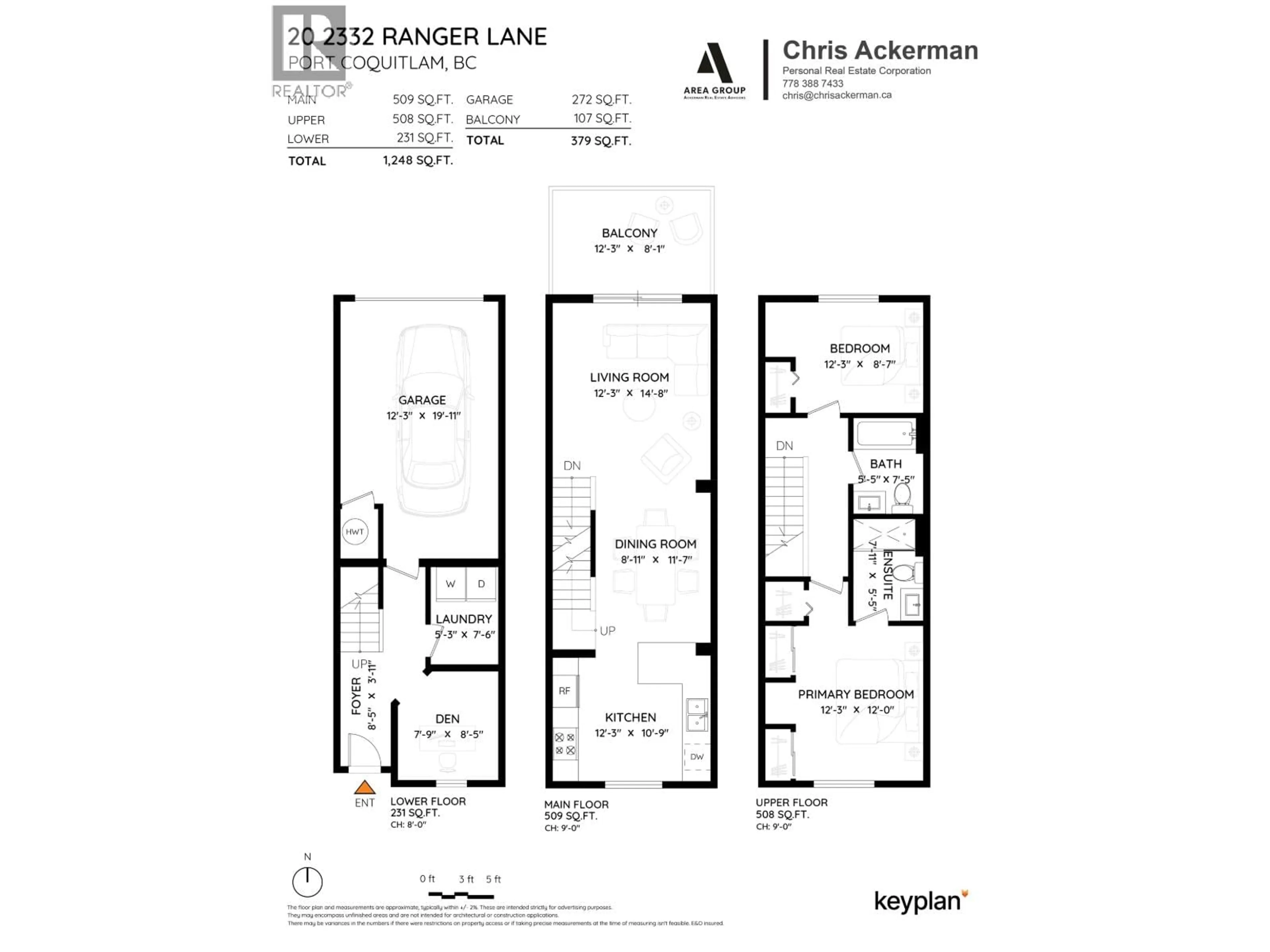 Floor plan for 20 - 2332 RANGER LANE, Port Coquitlam British Columbia V3B0J4