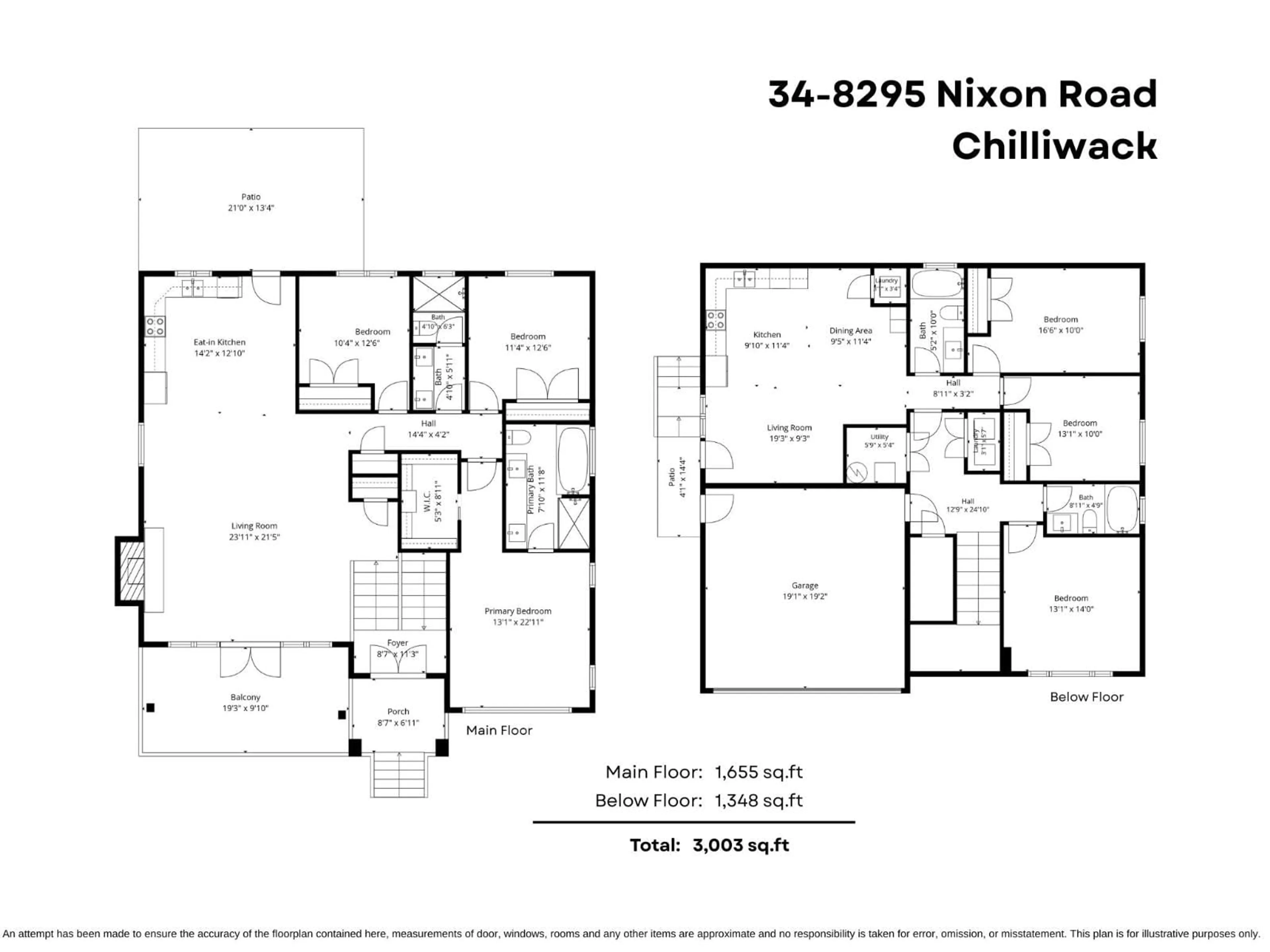 Floor plan for 34 - 8295 NIXON ROAD, Chilliwack British Columbia V4Z0C8