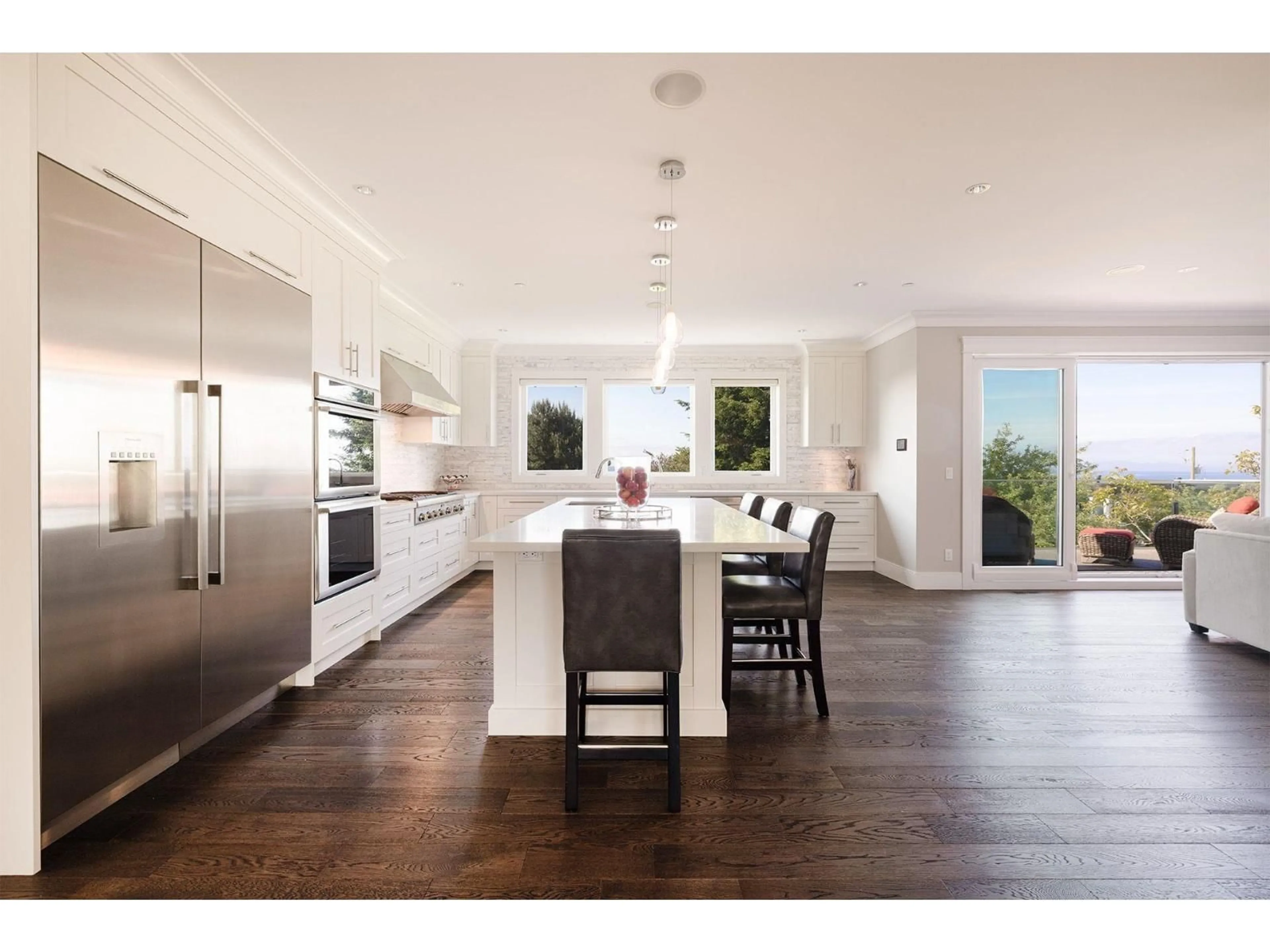Open concept kitchen, wood/laminate floor for 14378 BLACKBURN AVENUE, White Rock British Columbia V4B3A1