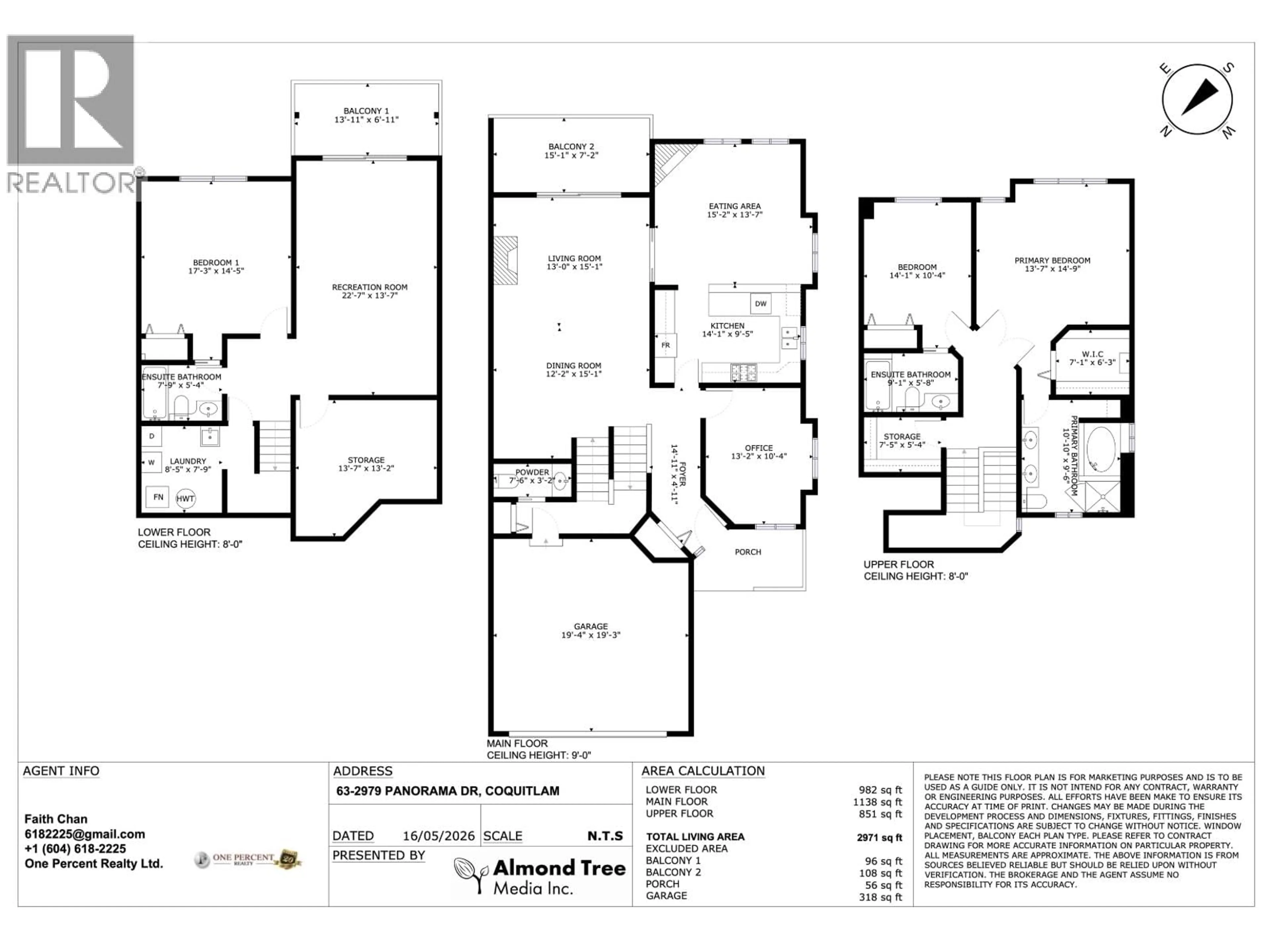 Floor plan for 63 - 2979 PANORAMA DRIVE, Coquitlam British Columbia V3E2W8
