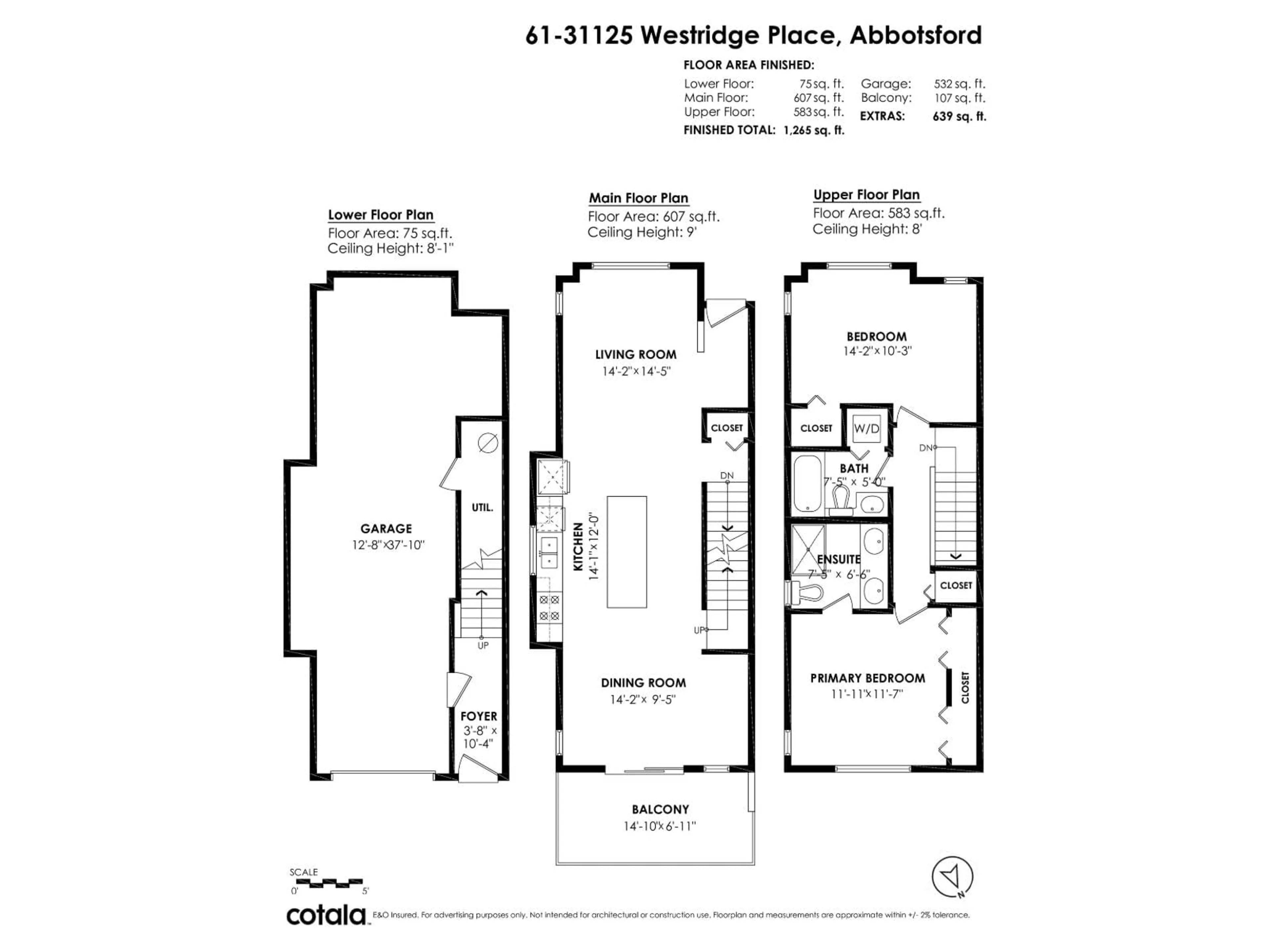 Floor plan for 61 - 31125 WESTRIDGE PLACE, Abbotsford British Columbia V2T0B9