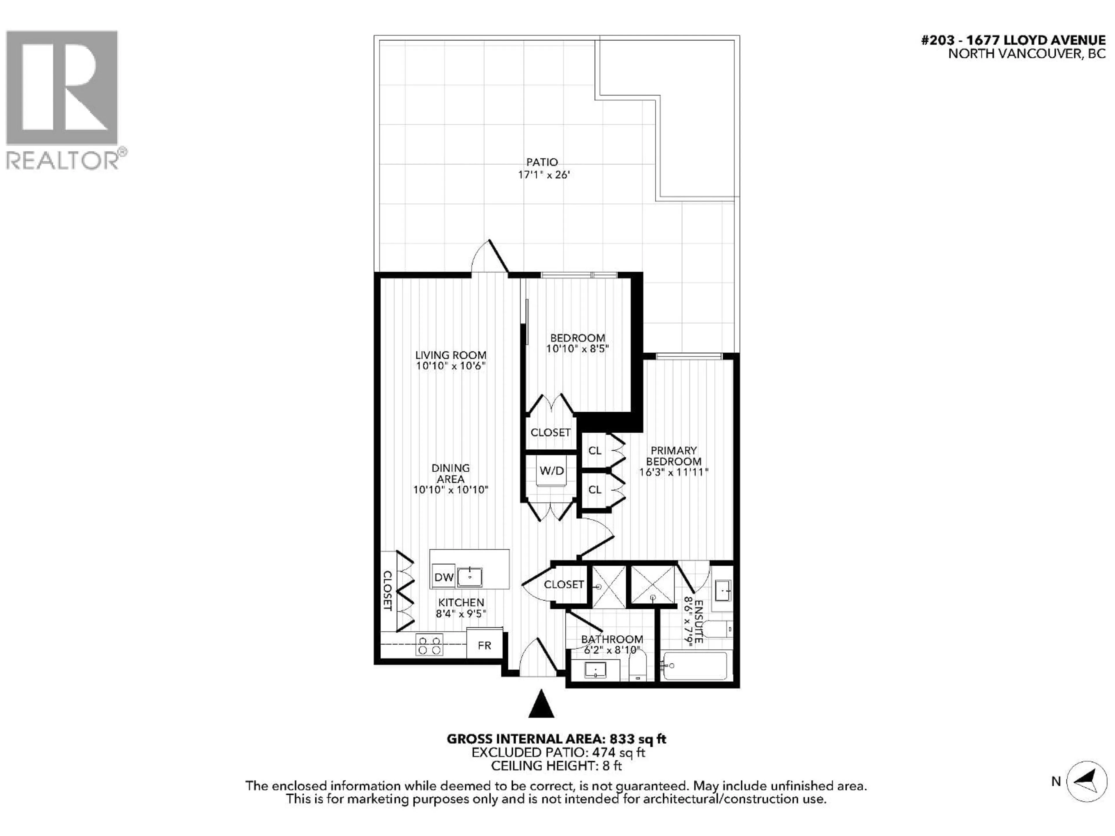 Floor plan for 203 - 1677 LLOYD AVENUE, North Vancouver British Columbia V7P0A9