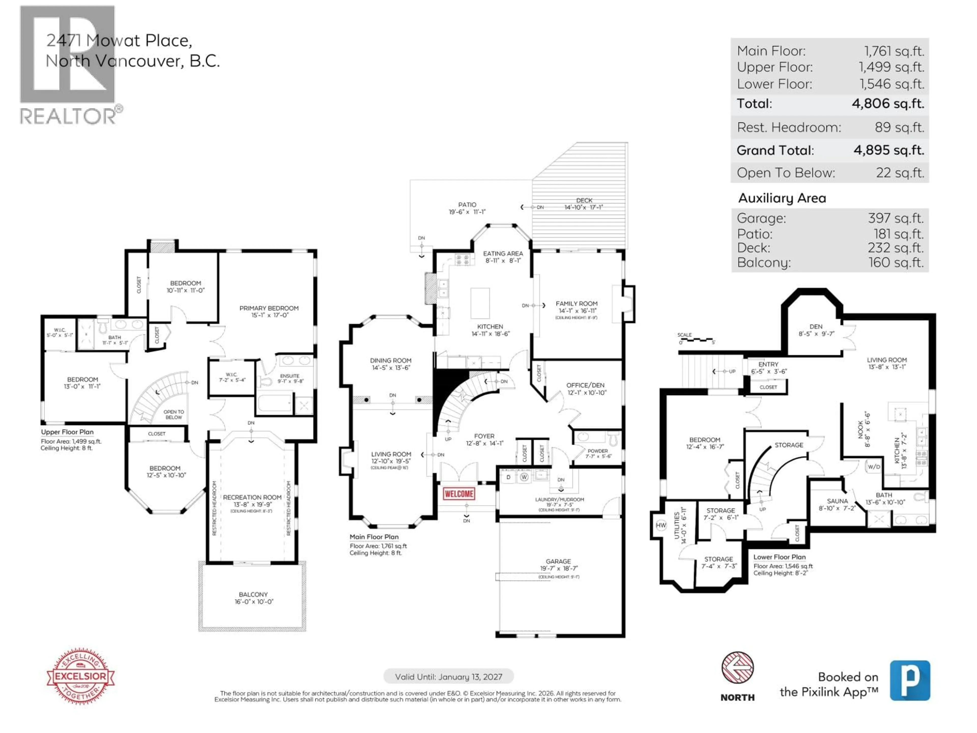 Floor plan for 2471 MOWAT PLACE, North Vancouver British Columbia V7H2X2