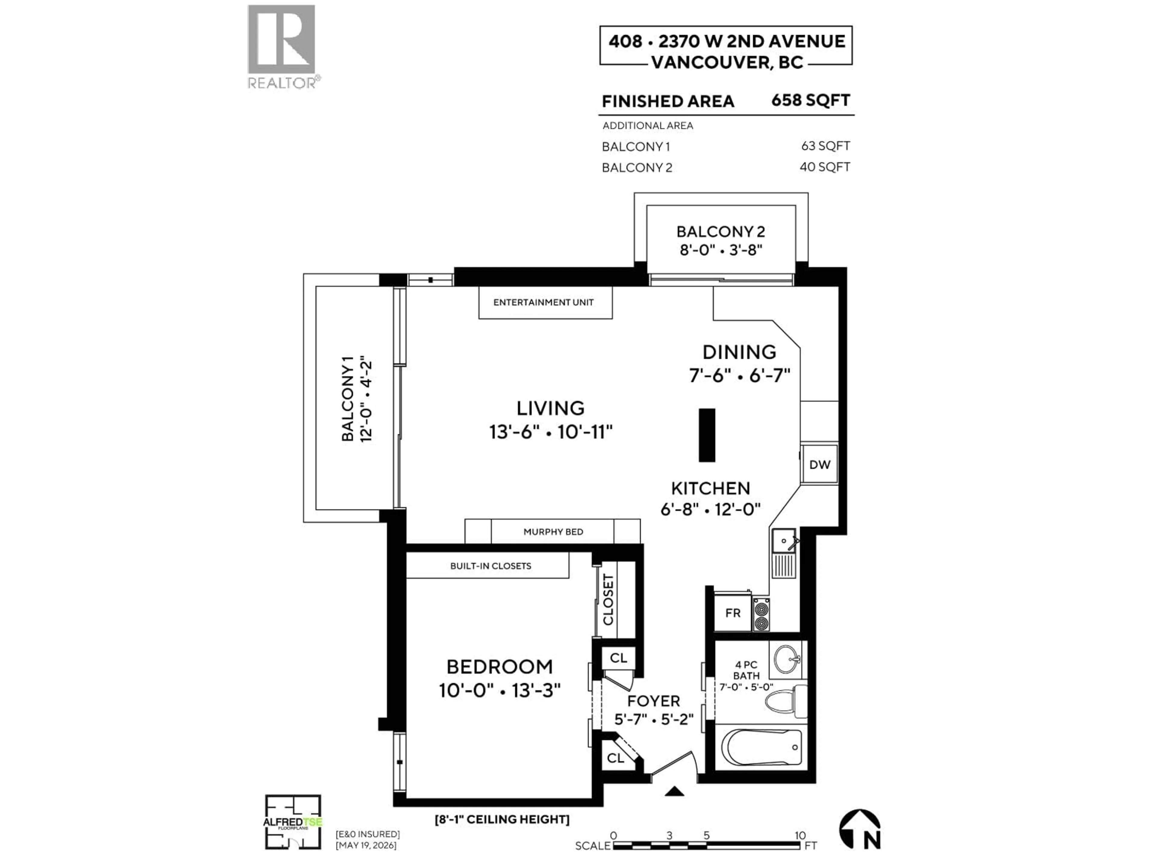 Floor plan for 408 - 2370 2ND AVENUE, Vancouver British Columbia V6K1J2