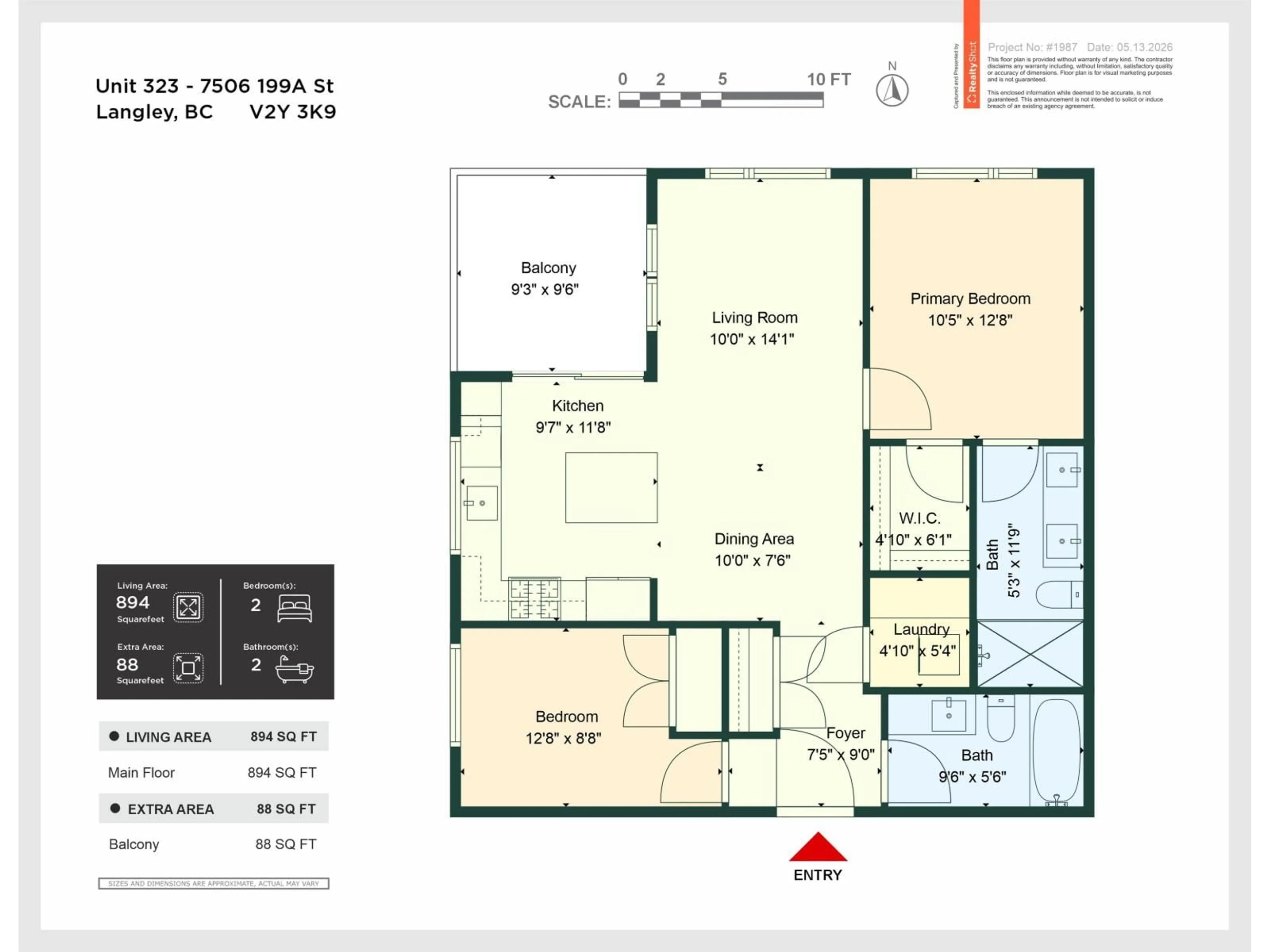 Floor plan for 323 - 7506 199A STREET, Langley British Columbia V2Y3K9