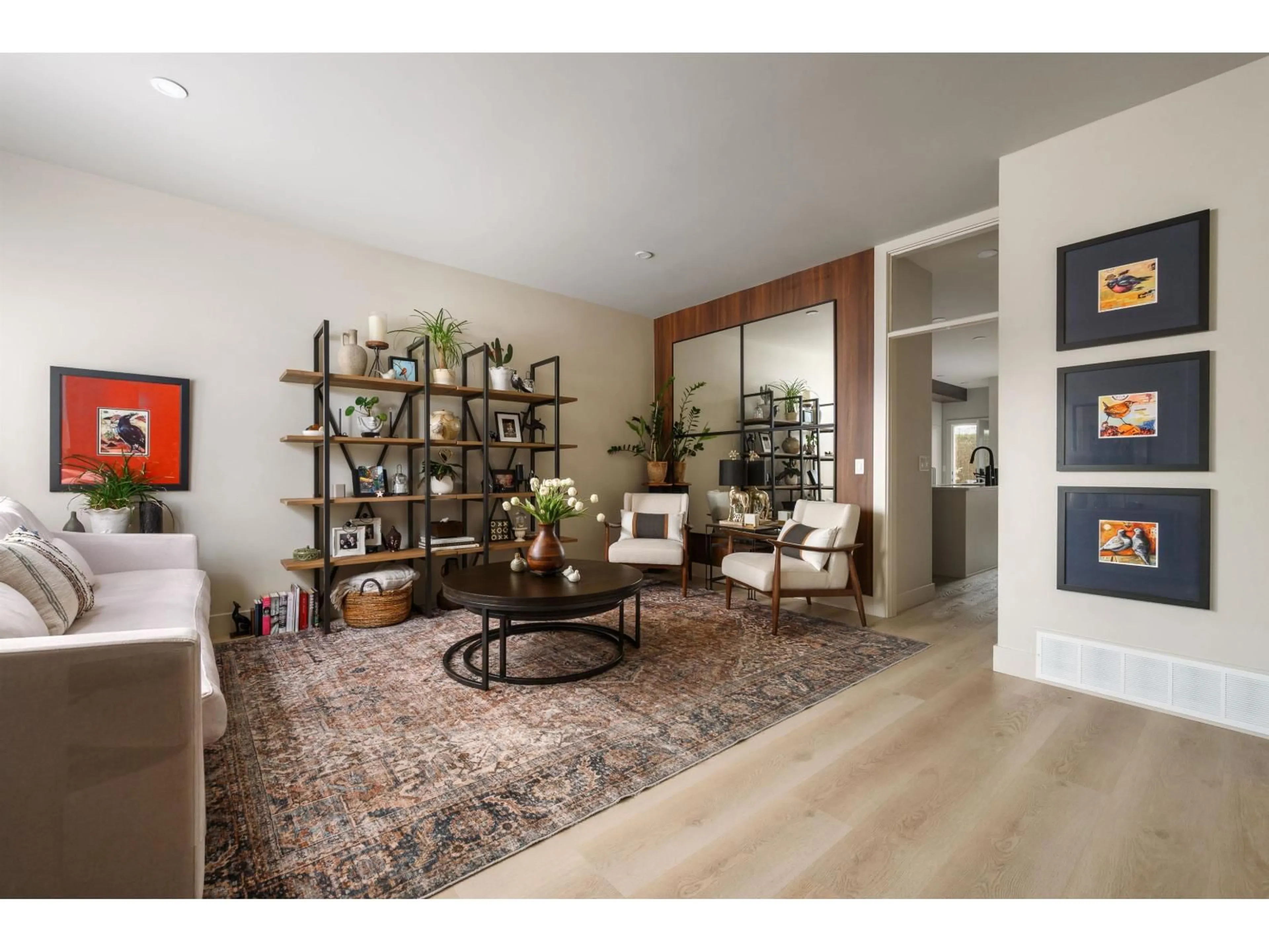 Living room with furniture, wood/laminate floor for 107 - 33751 7TH AVENUE, Mission British Columbia V2V7C2