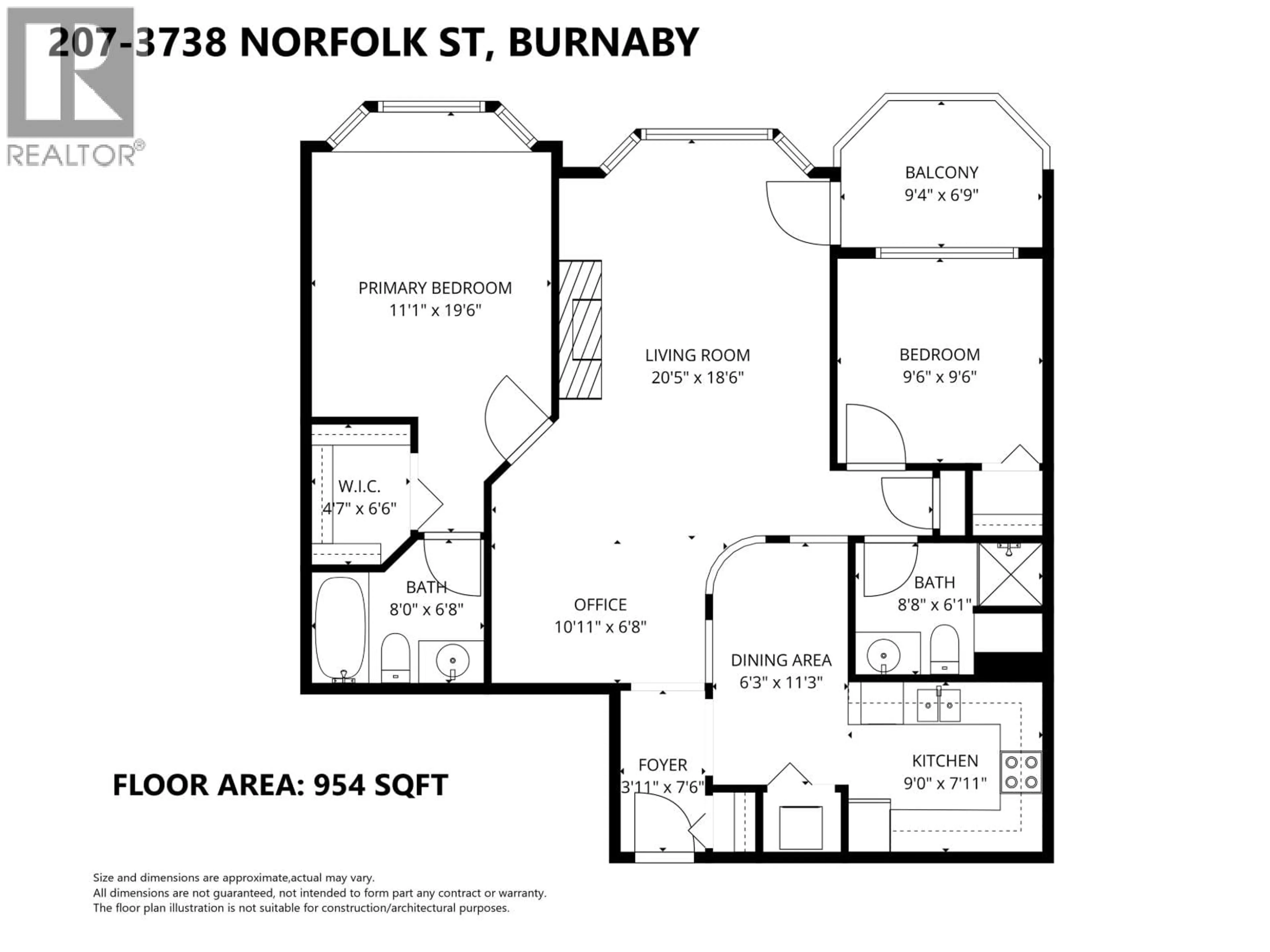 Floor plan for 207 - 3738 NORFOLK STREET, Burnaby British Columbia V5G4V4