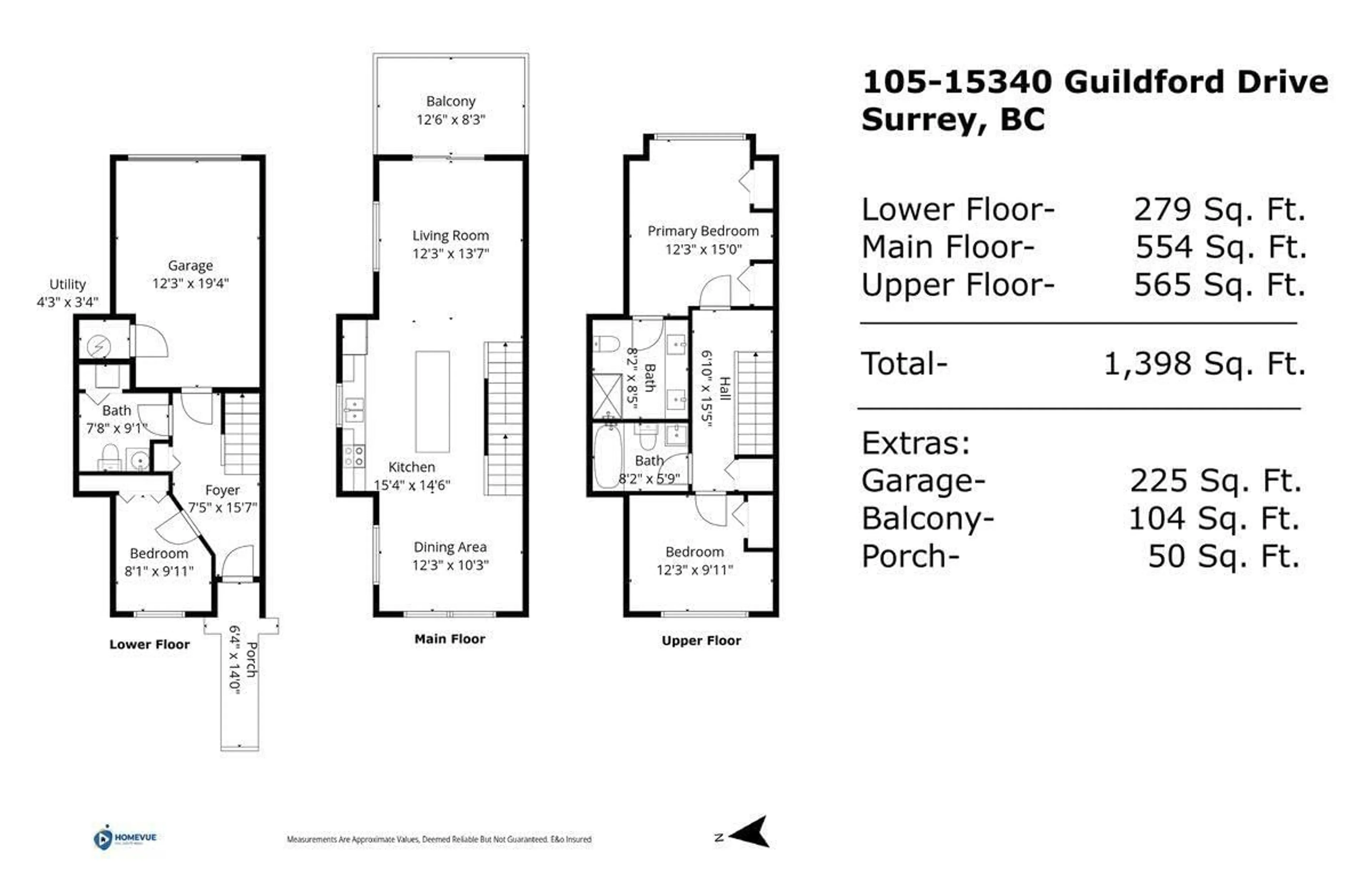 Floor plan for 105 - 15340 GUILDFORD DRIVE, Surrey British Columbia V3R0C9