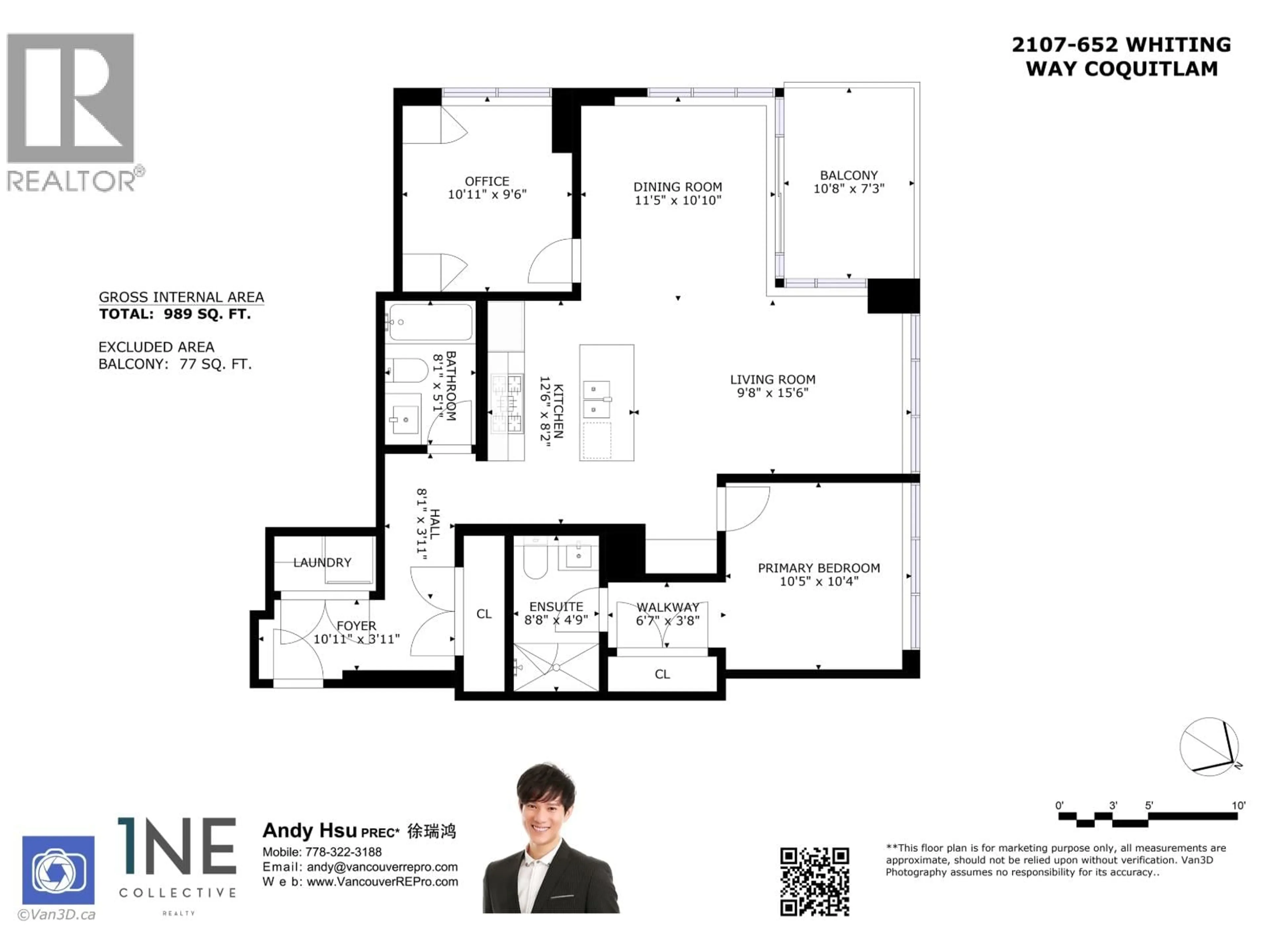 Floor plan for 2107 - 652 WHITING WAY, Coquitlam British Columbia V3J0K3