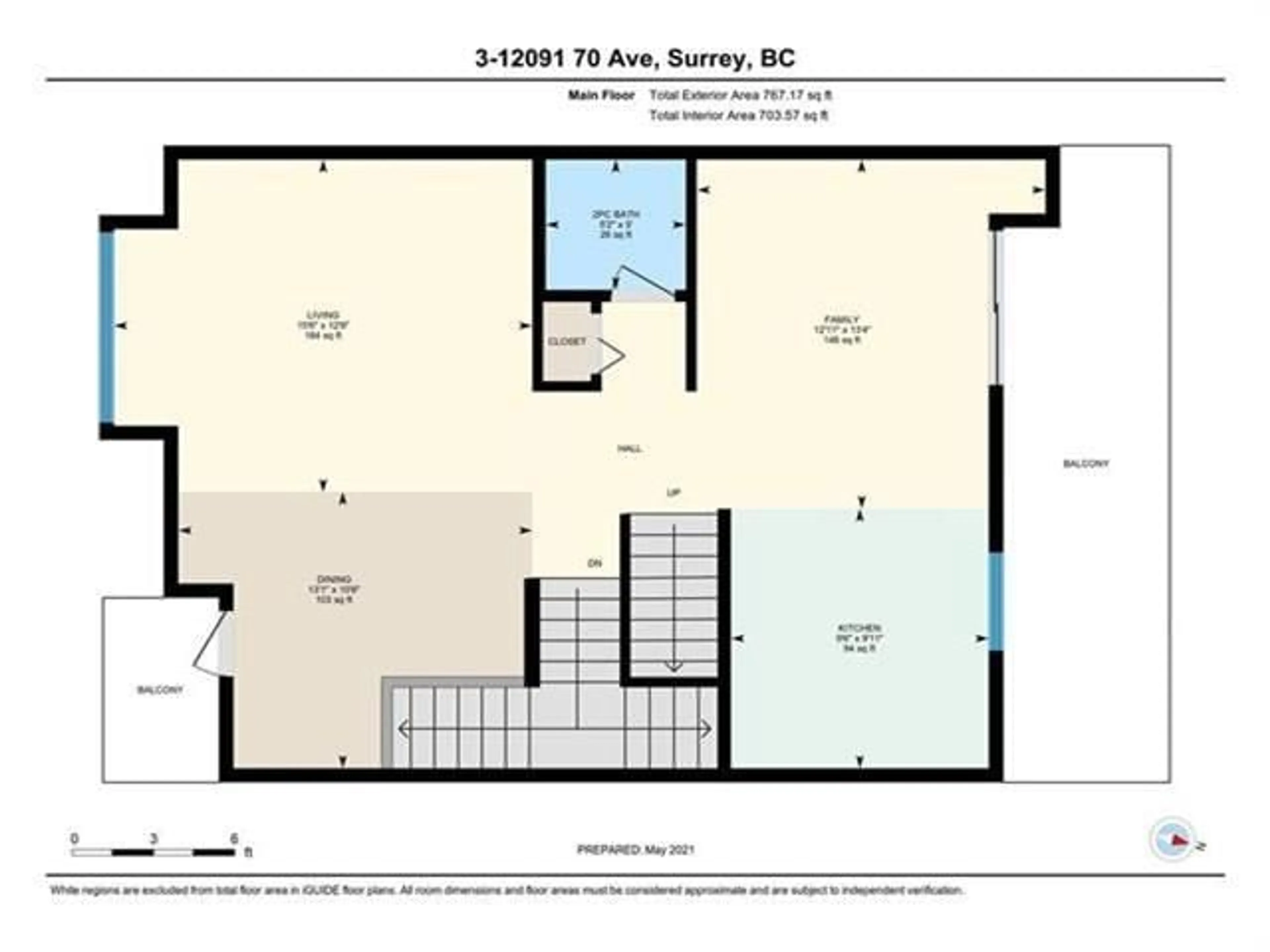 Floor plan for 3 - 12091 70 AVENUE, Surrey British Columbia V3W1A6
