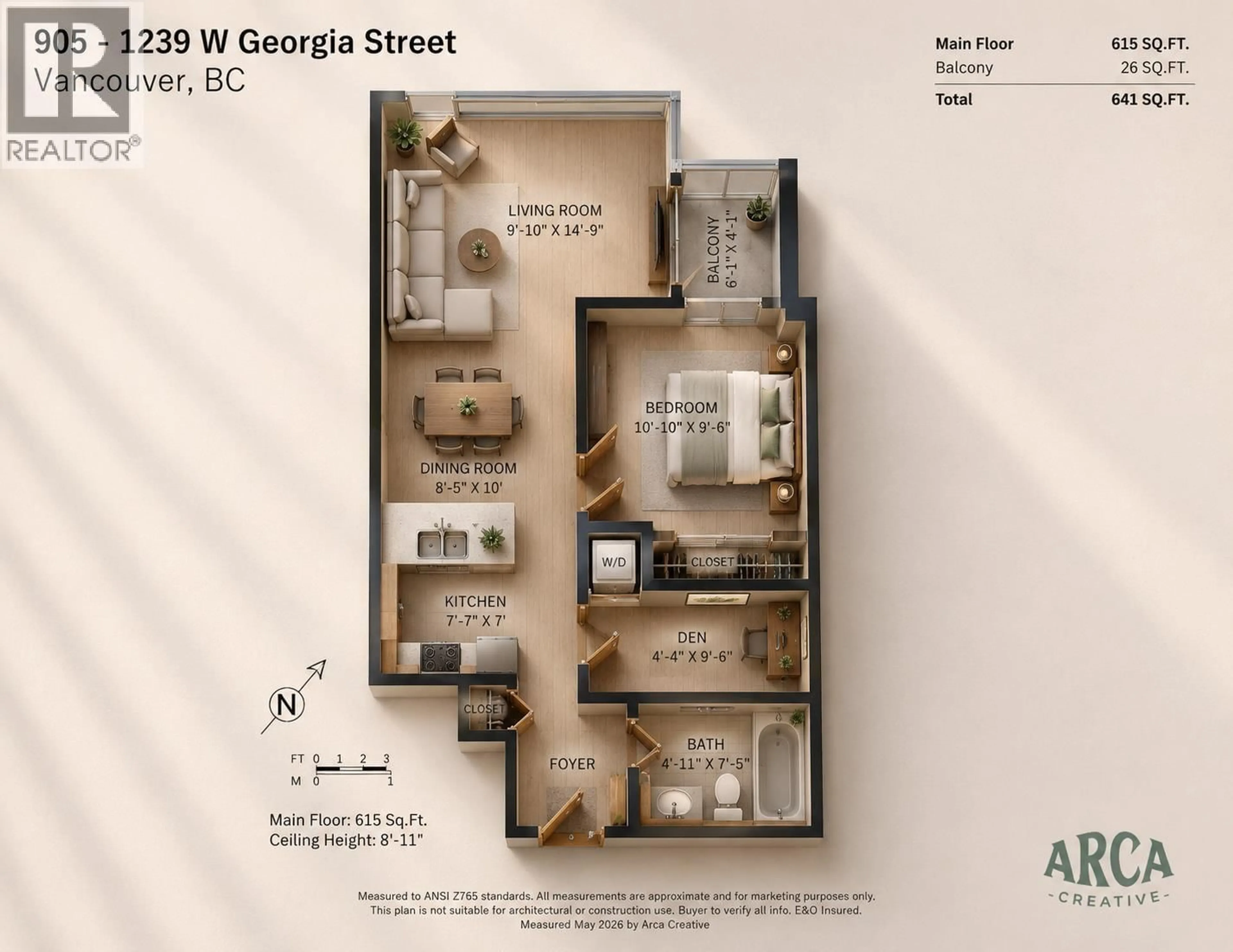 Floor plan for 905 - 1239 GEORGIA STREET, Vancouver British Columbia V6E4E8