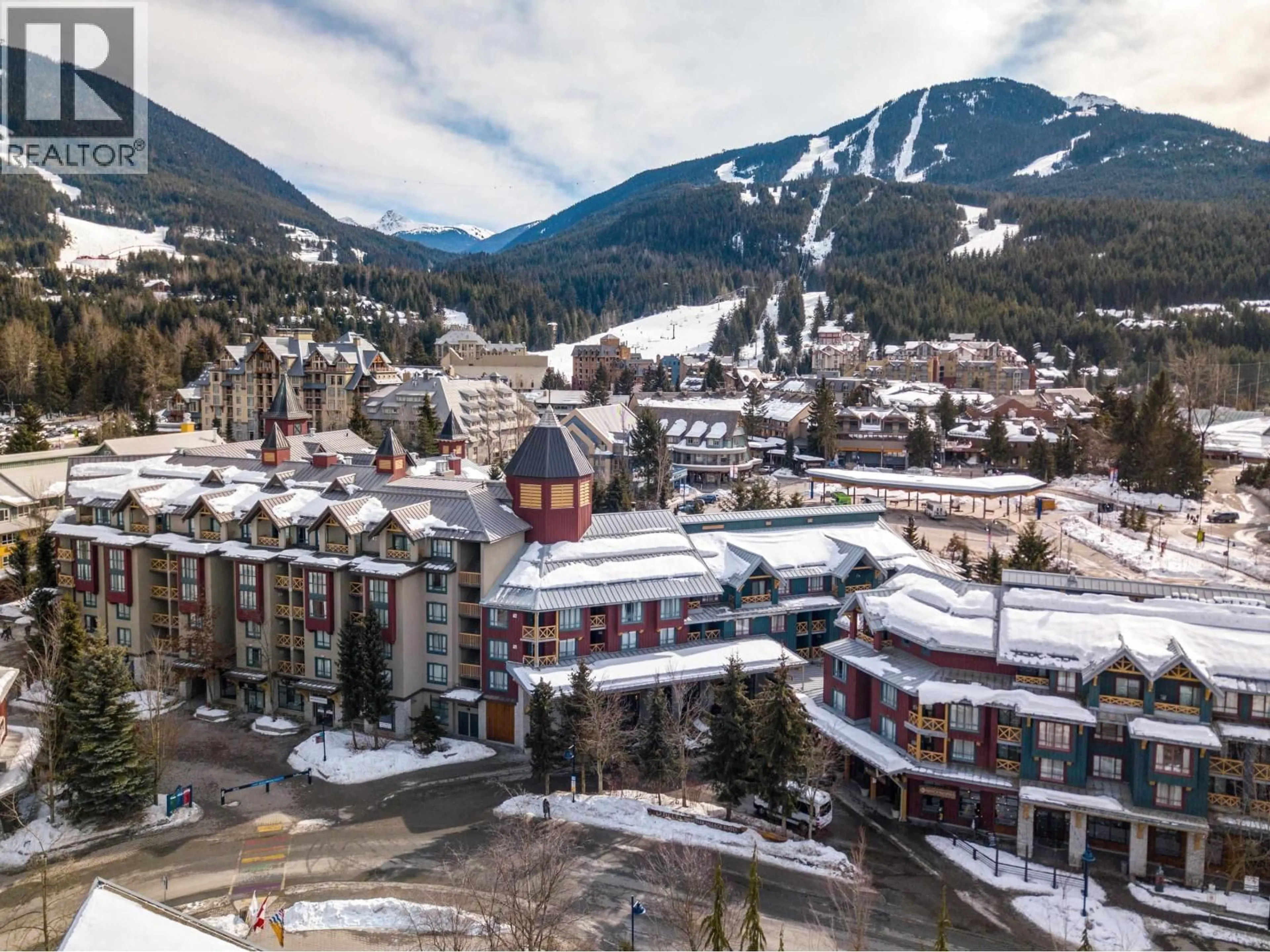 A pic from outside/outdoor area/front of a property/back of a property/a pic from drone, mountain view for 2301 - 4308 MAIN STREET, Whistler British Columbia V8E1A9